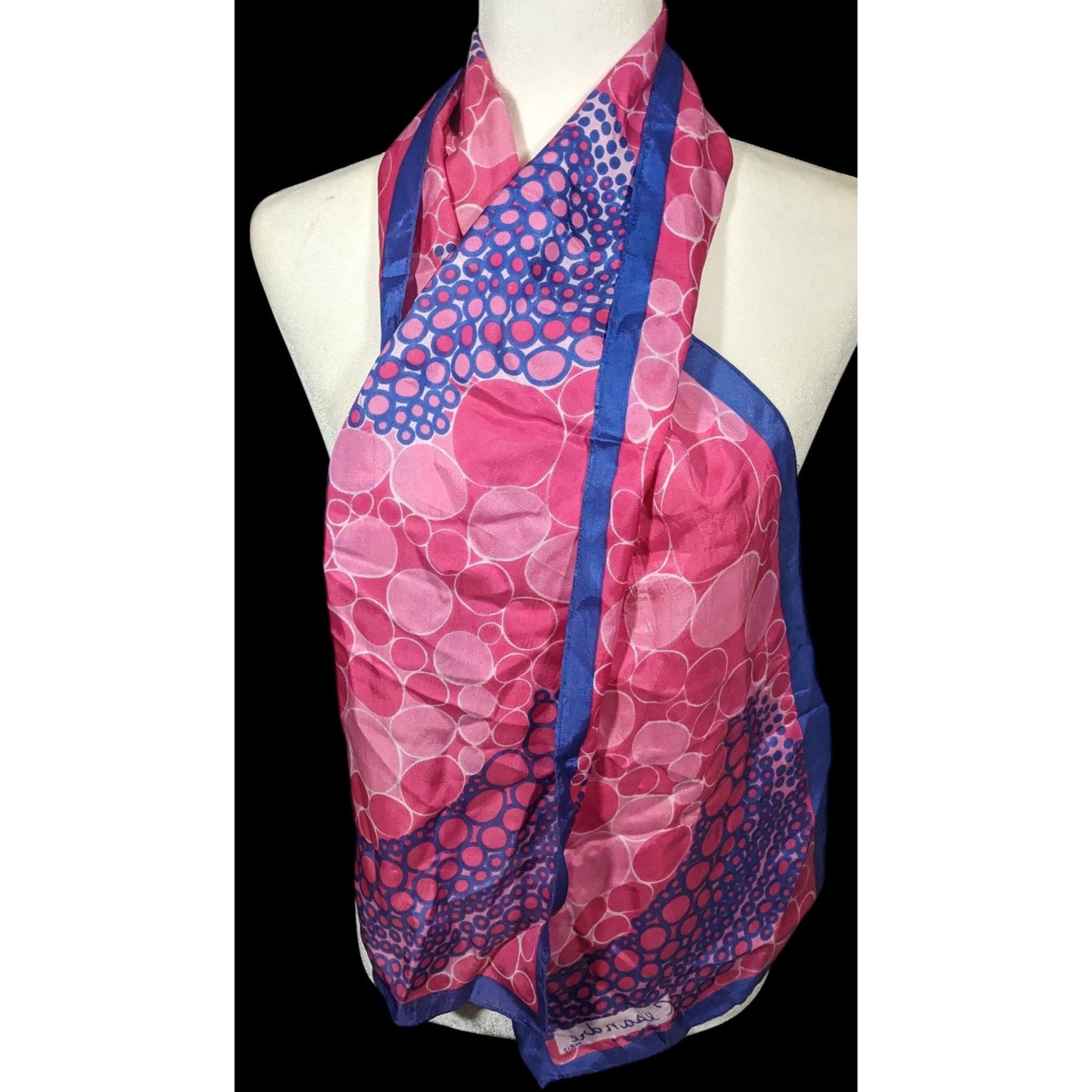 Other Vintage Cesandre Paris Pink And Purple Abstract Bubble Scarf Size ONE SIZE - 4 Thumbnail