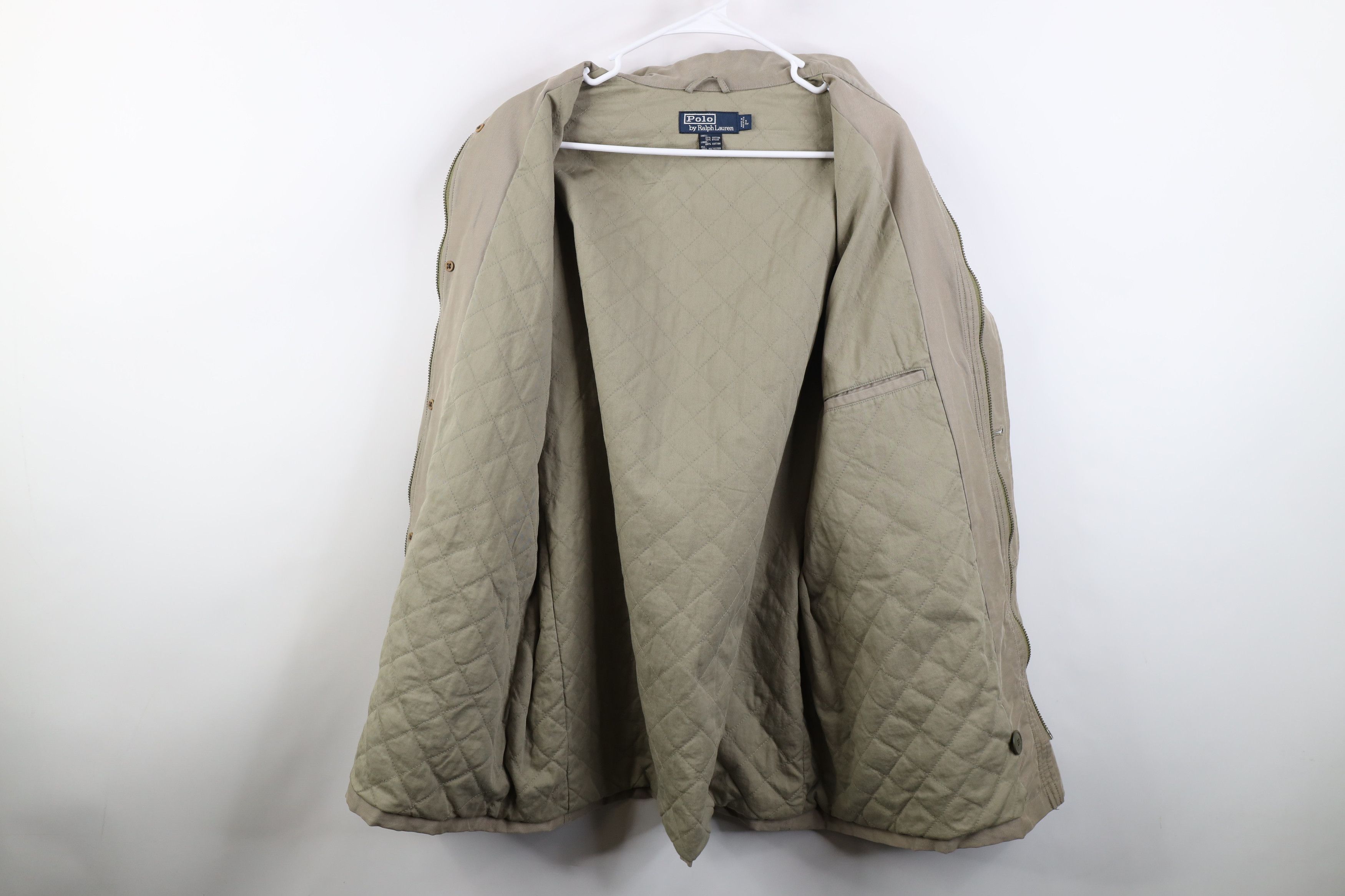 Ralph Lauren Vintage 90s Ralph Lauren Quilted Chore Barn Jacket Beige Size US L / EU 52-54 / 3 - 11 Thumbnail