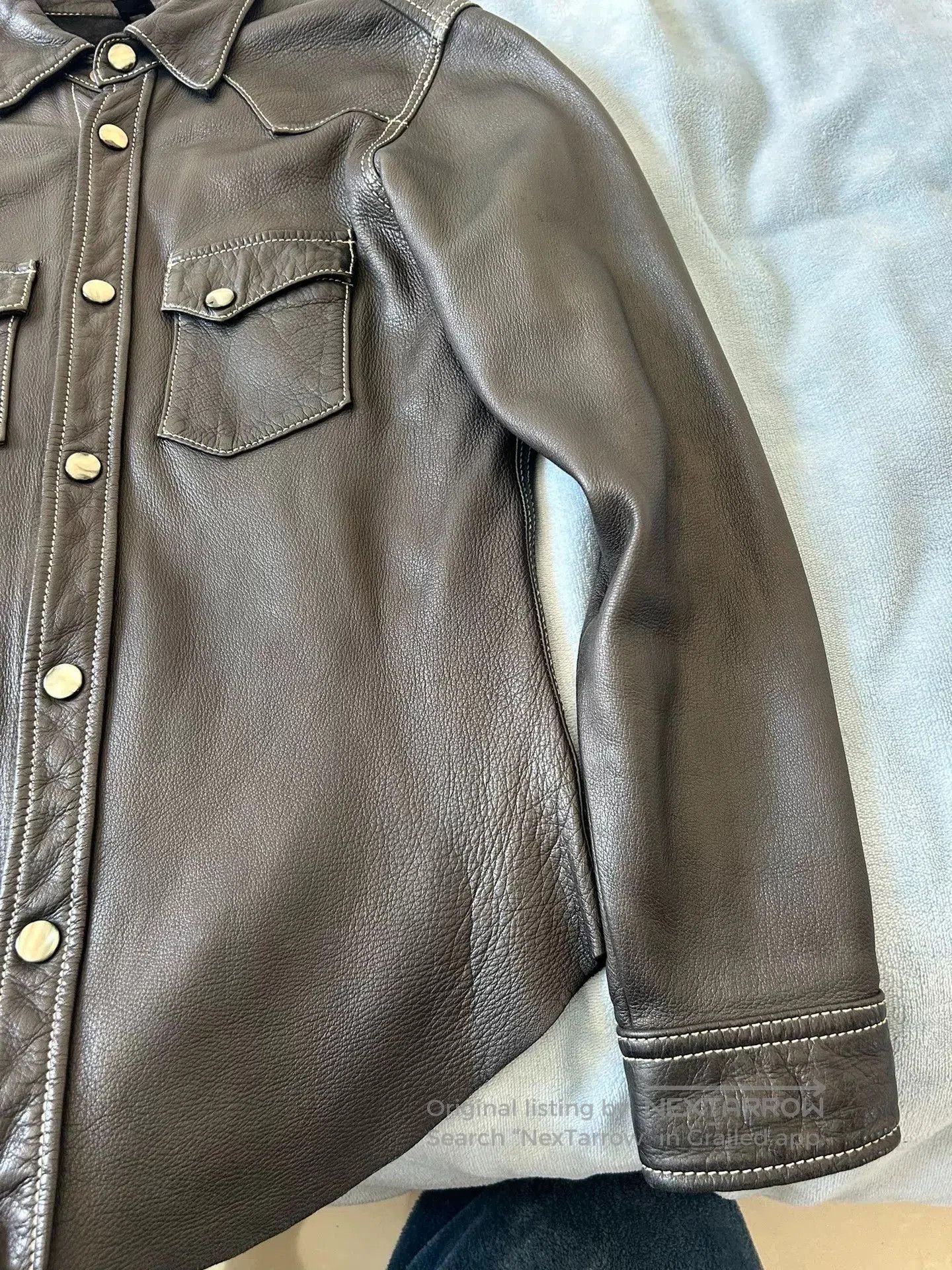 The Flat Head Soft Leather Western Style Shirt. Size US S / EU 44-46 / 1 - 5 Thumbnail