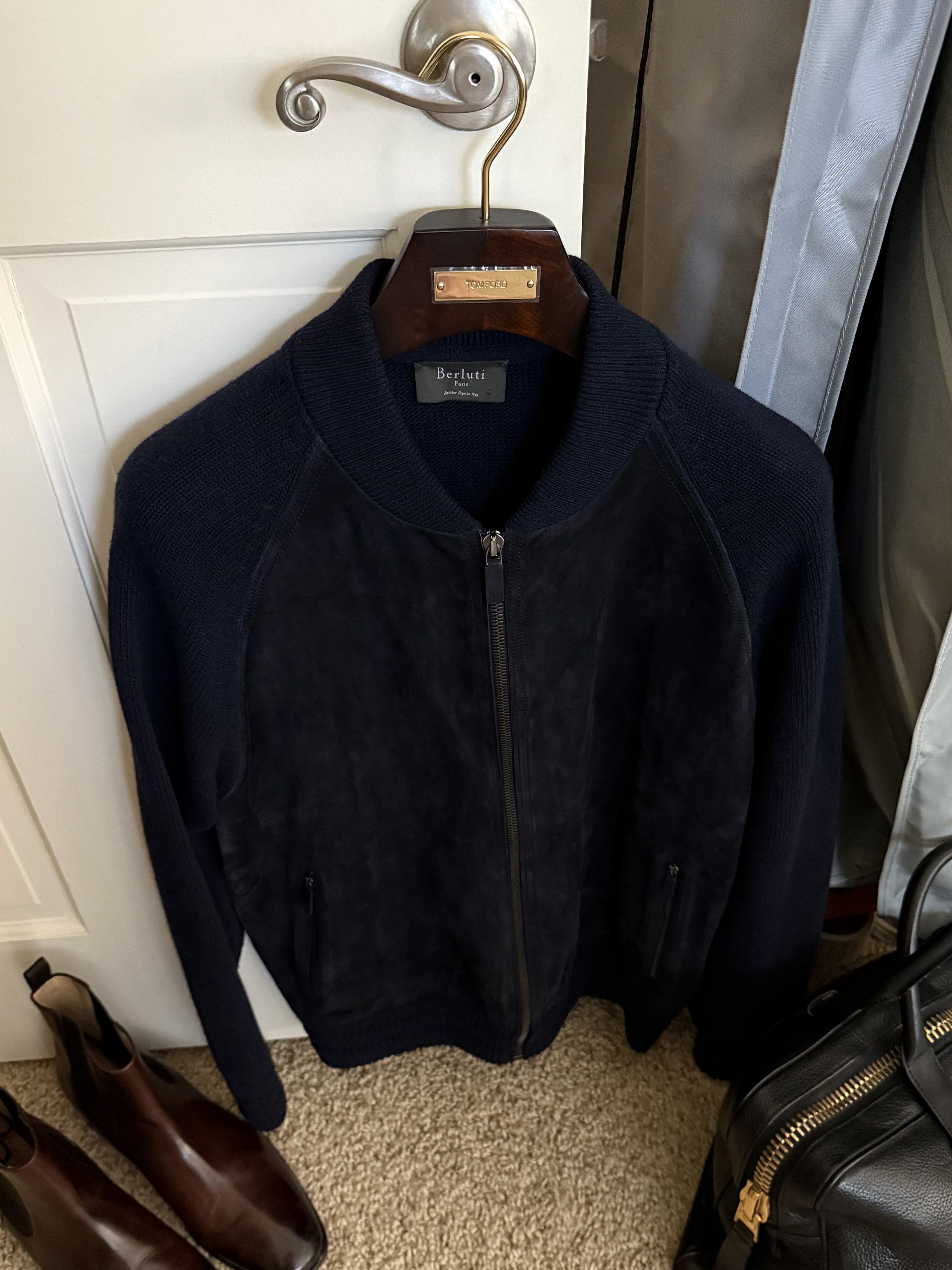Berluti Fits L, Rare Haider (new designer of TOM FORD) Suede Knit Size US XL / EU 56 / 4 - 15 Thumbnail