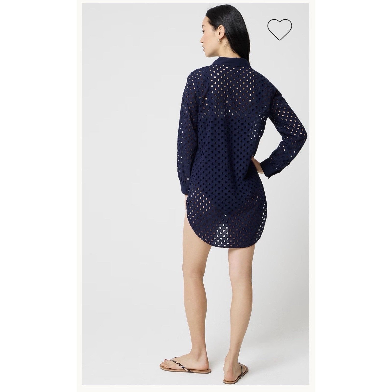 J.Crew J.Crew Factory Eyelet Swim Cover Up Tunic Shirt Navy Large Size L / US 10 / IT 46 - 7 Thumbnail