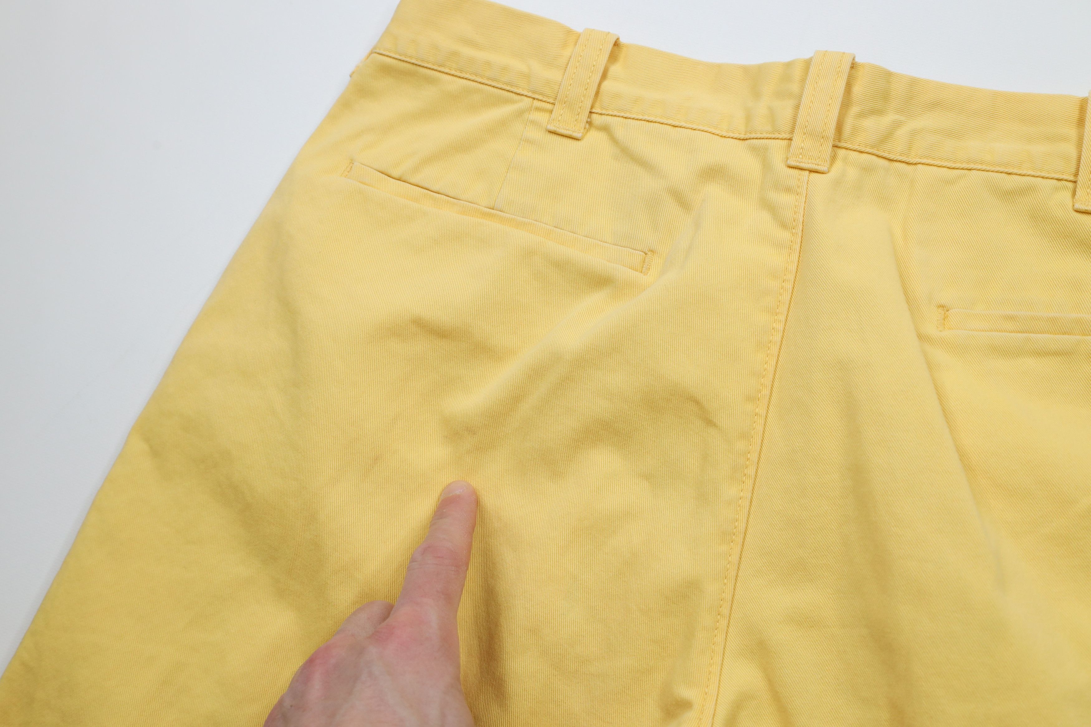 J.Crew × Vintage Vintage 90s J Crew Above Knee Chino Shorts Yellow Cotton Size US 32 / EU 48 - 11 Thumbnail