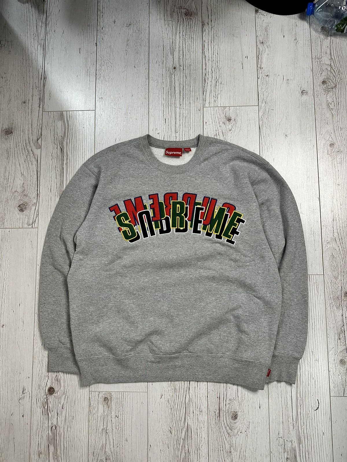 Supreme Stacked Crewneck ☆美品☆ Supreme Stacked Crewneck Navy Men's - SS21 - US