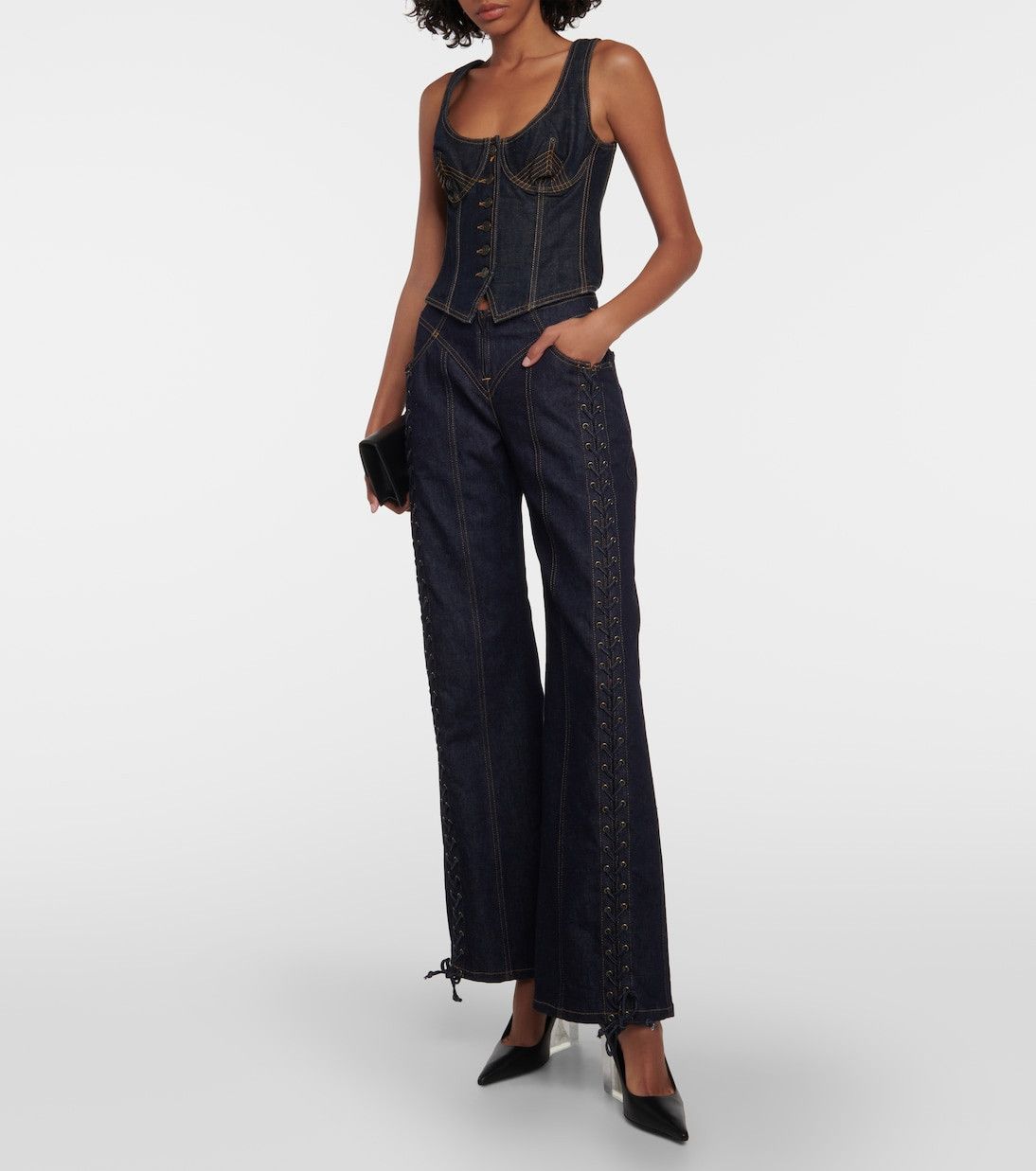Jean Paul Gaultier $912 Jean Paul Gaultier Denim Bustier Size S / US 4 / IT 40 - 5 Thumbnail