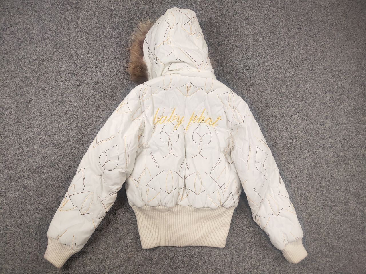 If Six Was Nine Rare Vintage Y2K Baby Phat Fur Jacket Ribbed LGB Grunge Size M / US 6-8 / IT 42-44 - 8 Thumbnail