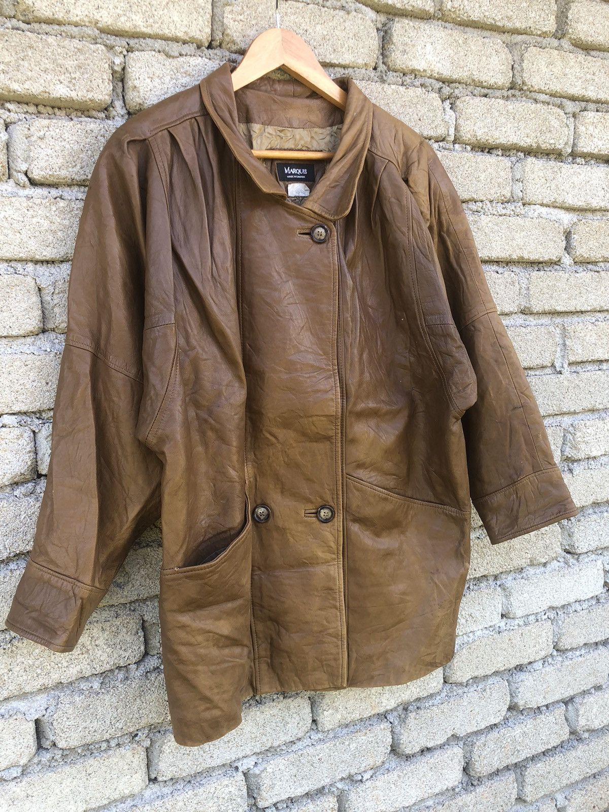 Vintage 💥RARE💥Vintage Marquis Leather Jacket Size L / US 10 / IT 46 - 4 Thumbnail