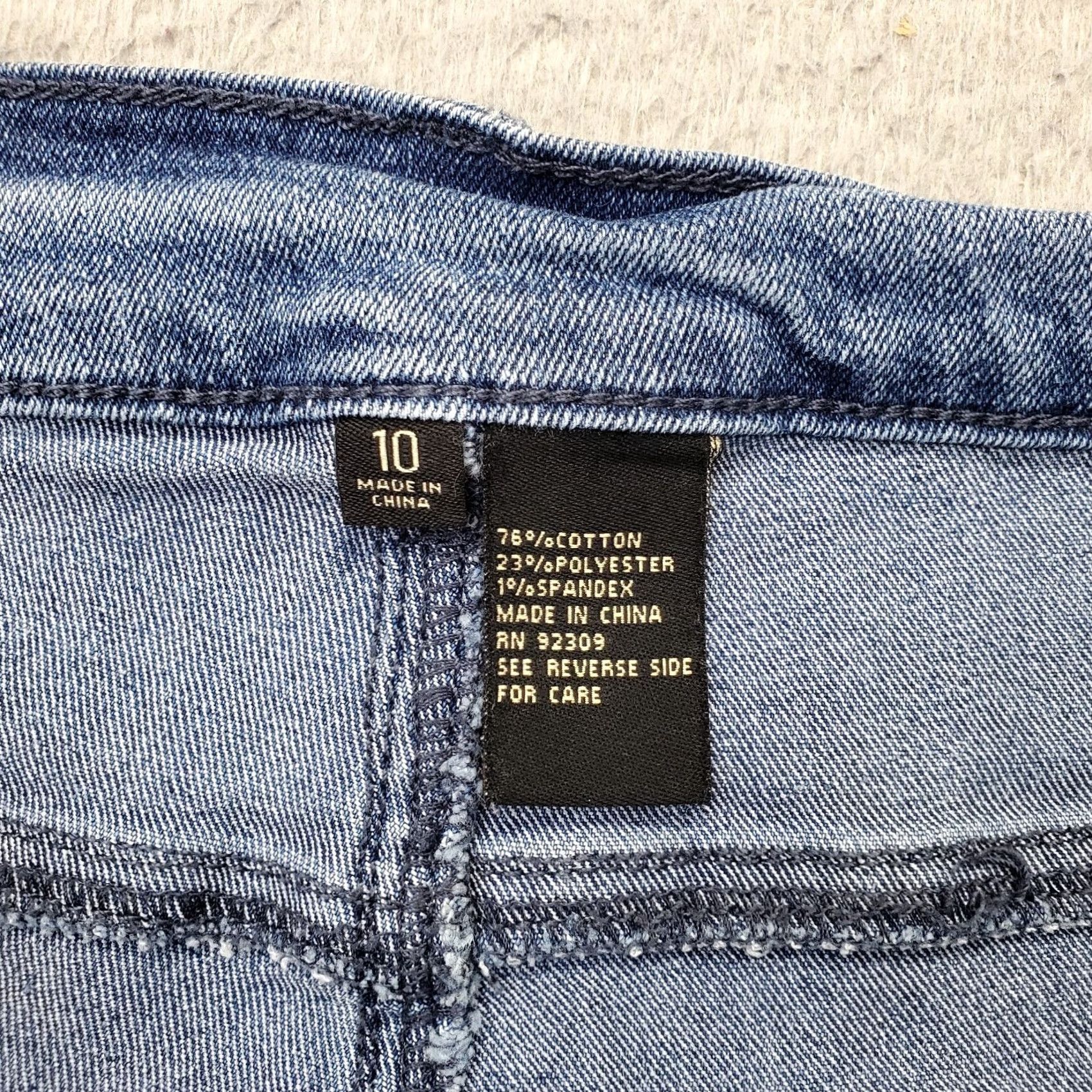Denime DG2 Faded Whiskered Straight Leg Jeans Women's 10 Blue Denim Light Wash Jeans Size 32" / US 10 / IT 46 - 6 Thumbnail
