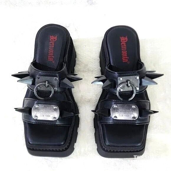 Demonia Cult DEMONIA Wrath Claw Spiked Platform Goth Sandals (US Size:10; Size US 10 / IT 40 - 9 Thumbnail