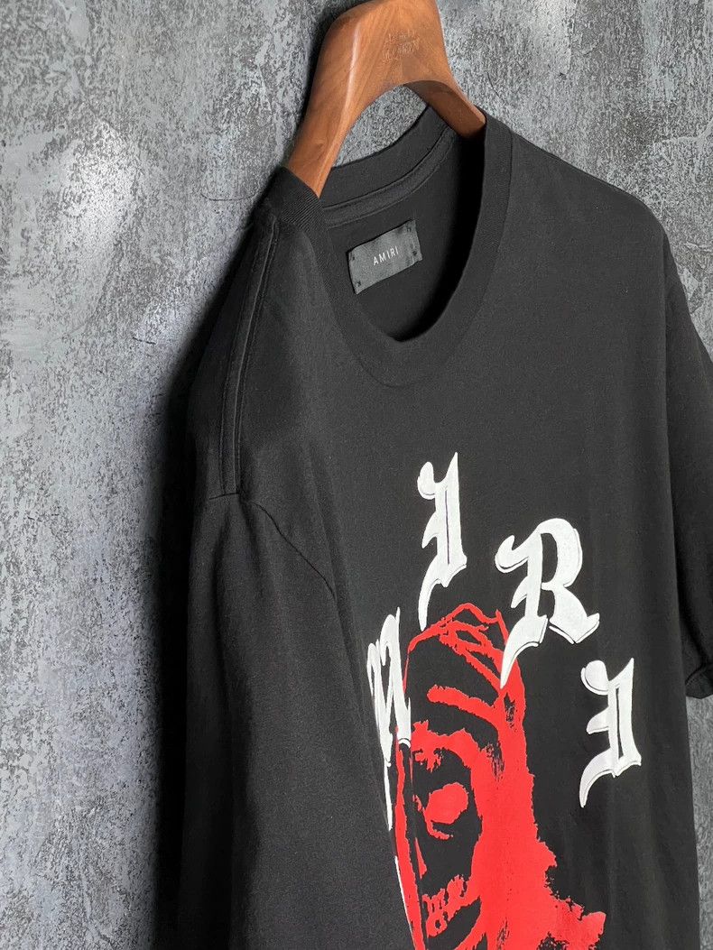 Amiri Amiri Black Skull Letter Printed Cotton T-Shirt Size US L / EU 52-54 / 3 - 6 Thumbnail