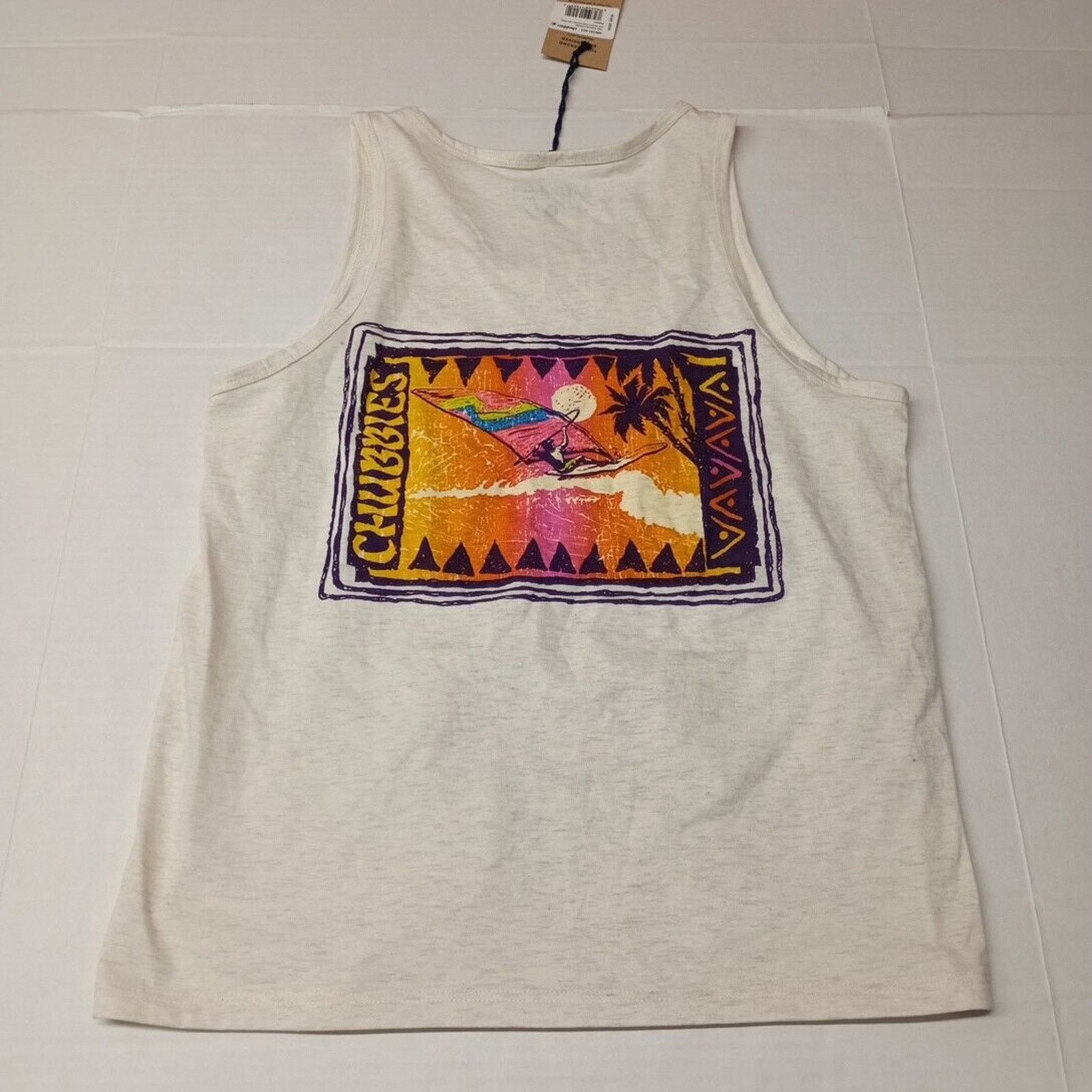 Chubbies Chubbies Men's The Wind Tank Top Graphic Sunset Waves Size M Size US M / EU 48-50 / 2 - 7 Thumbnail