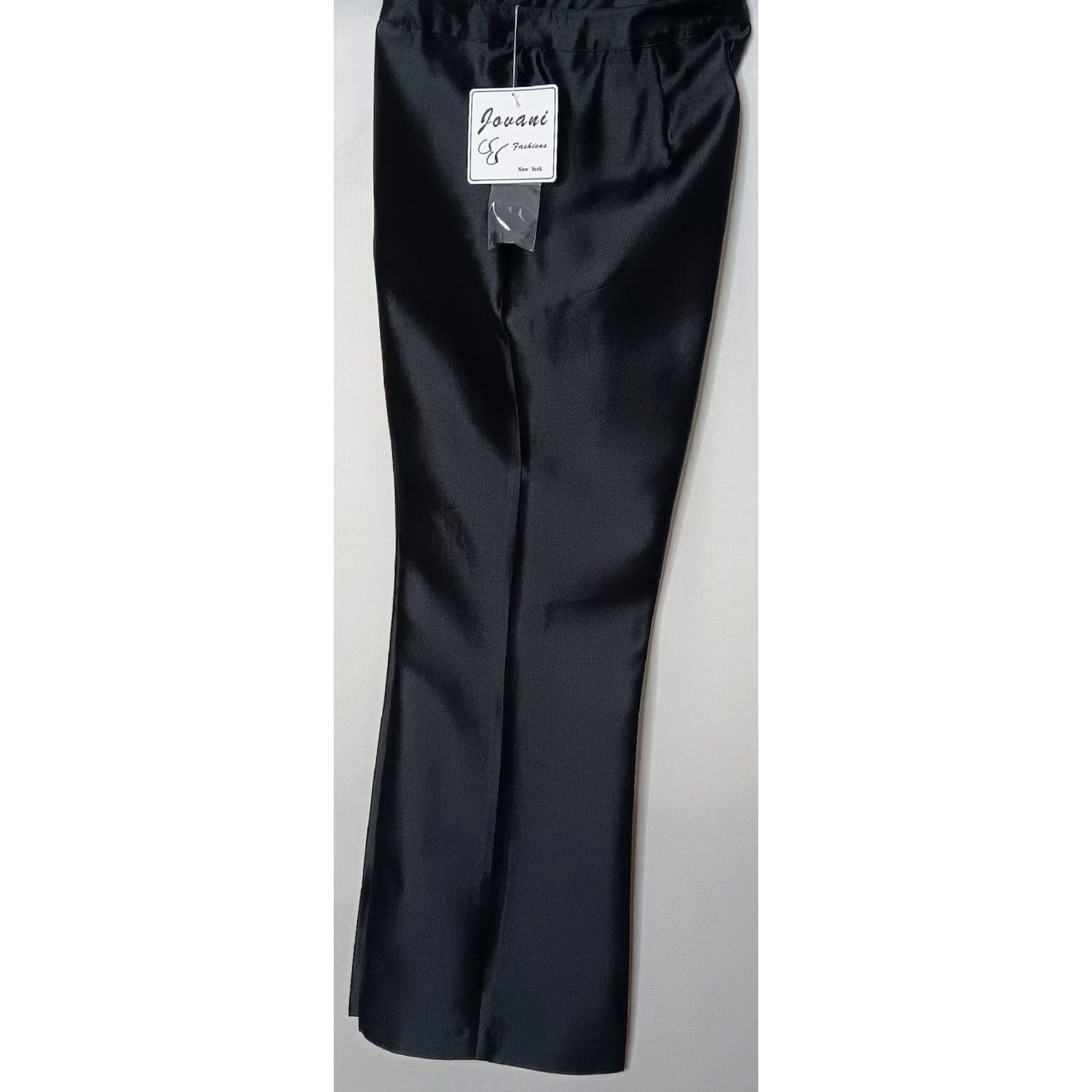 Vintage VINTAGE? No. Jovani Black Wool Silk Blend Wide-Leg Pants 18 M Dress Formal Women's 32" Inseam Size 40" / US 18 - 4 Thumbnail