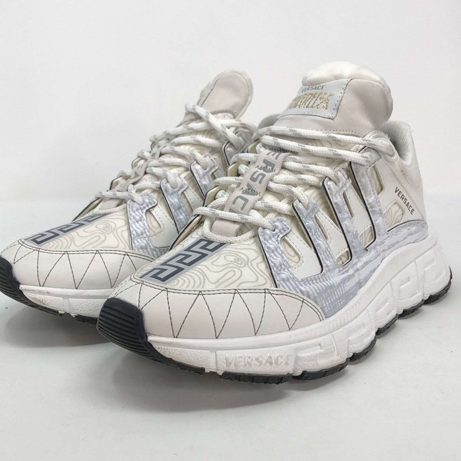 Versace Versace Womens Trigreca Bianco Oro DST539G Sneakers -Size 39 Size US 9 / IT 39 - 8 Thumbnail