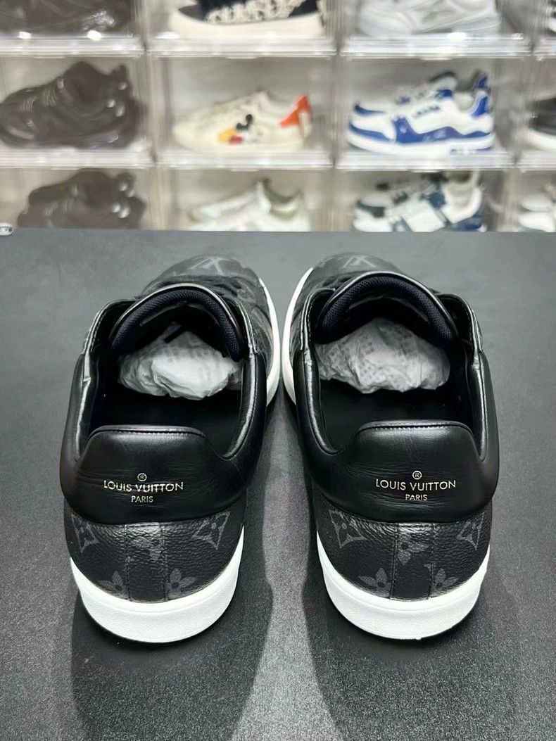 Louis Vuitton LV black monogram lowtop sneakers-2508 Size US 12 / EU 45 - 5 Thumbnail
