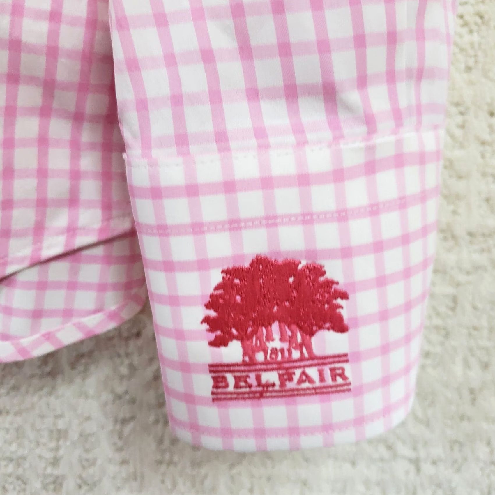 Peter Millar Peter Millar Summer Comfort Pink Check Shirt XL Mens Long Sleeve Button-Up Button-Front Embroidered Belfair Logo Size 46R - 5 Thumbnail