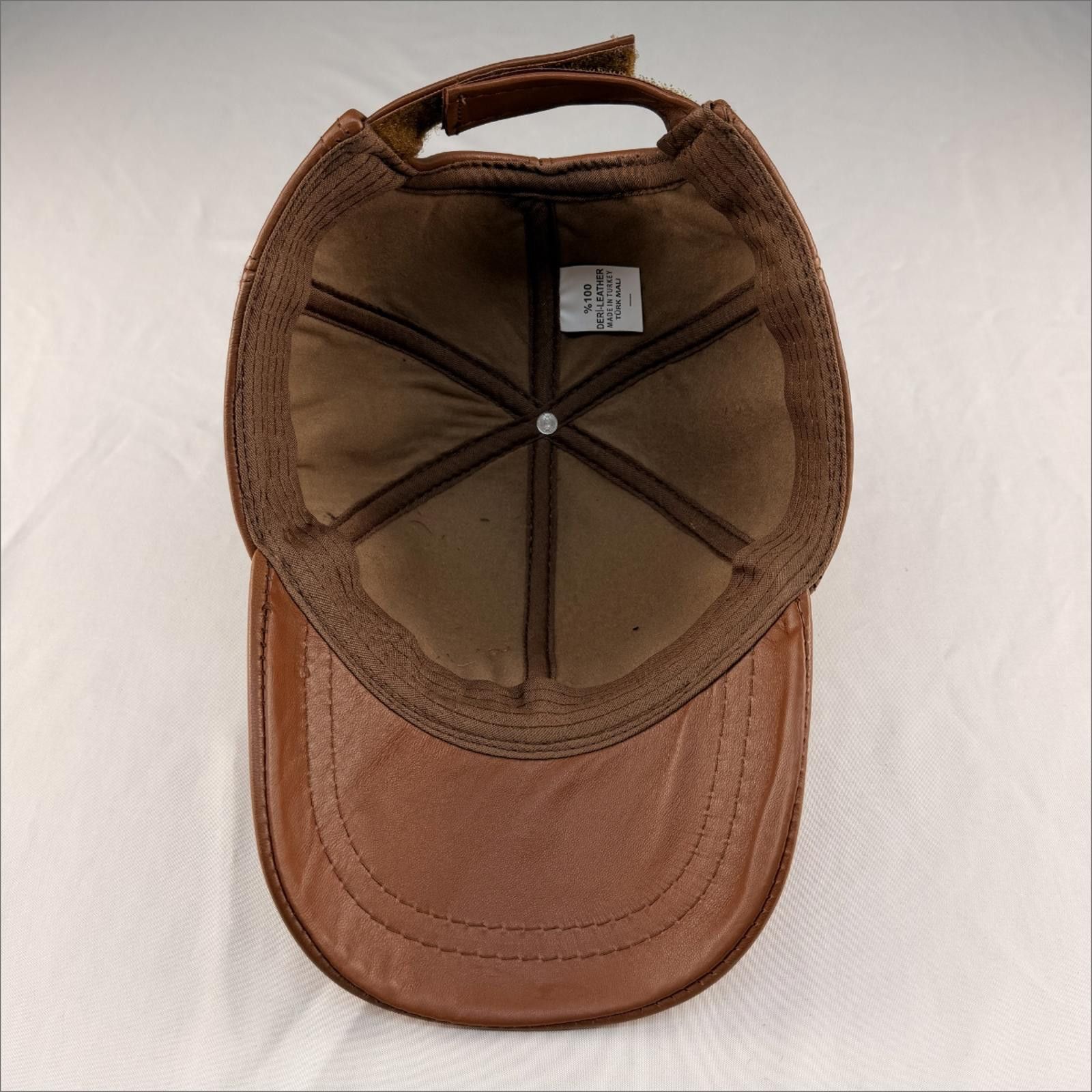 Other NEW Brown Leather Baseball Cap - Premium Hat 087 Size ONE SIZE - 6 Thumbnail