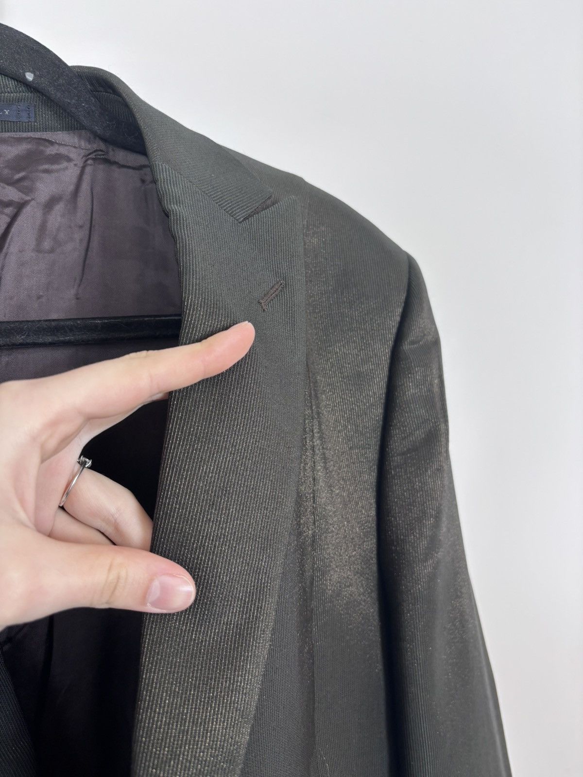 Lubiam Lubiam 1911 Cerimonia Shiny Brown Wool Blend Blazer Jacket Size 38R - 16 Thumbnail