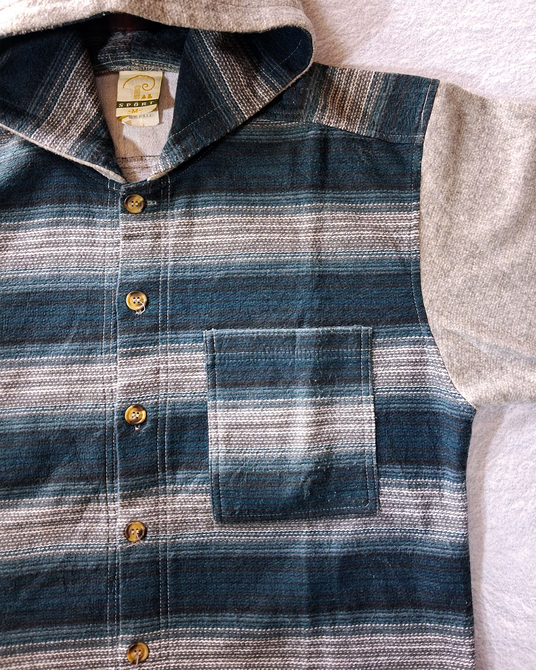 Vintage AL SPORT BAJA HOODED FLANNEL SHIRT MADE IN USA Size US XL / EU 56 / 4 - 3 Thumbnail