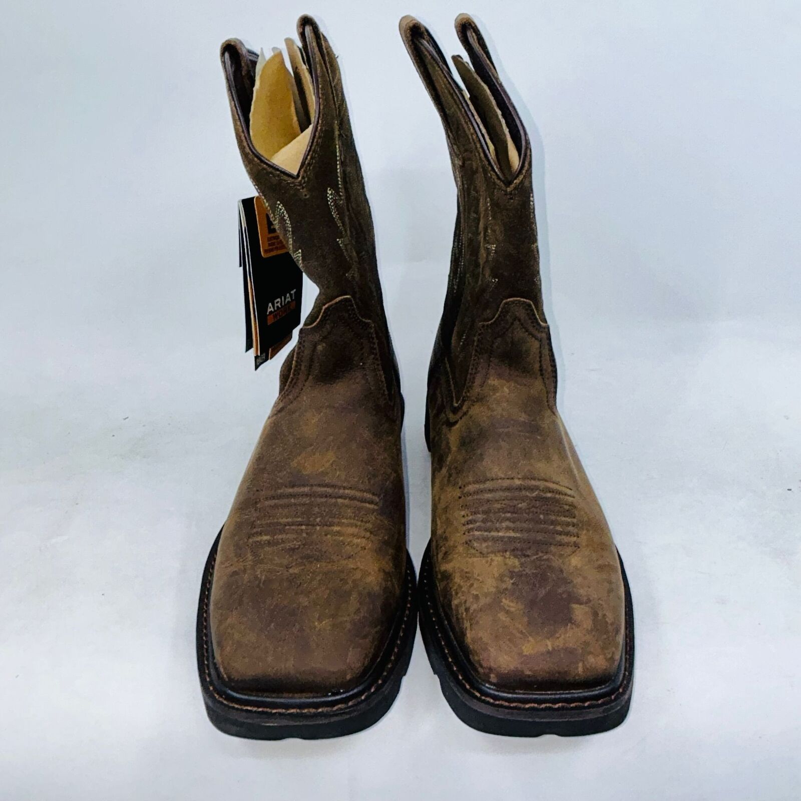 Ariat ARIAT MEN'S BROWN GROUNDBREAKER WIDE BOOTS SIZE 10.5D Size US 10.5 / EU 43-44 - 2 Thumbnail