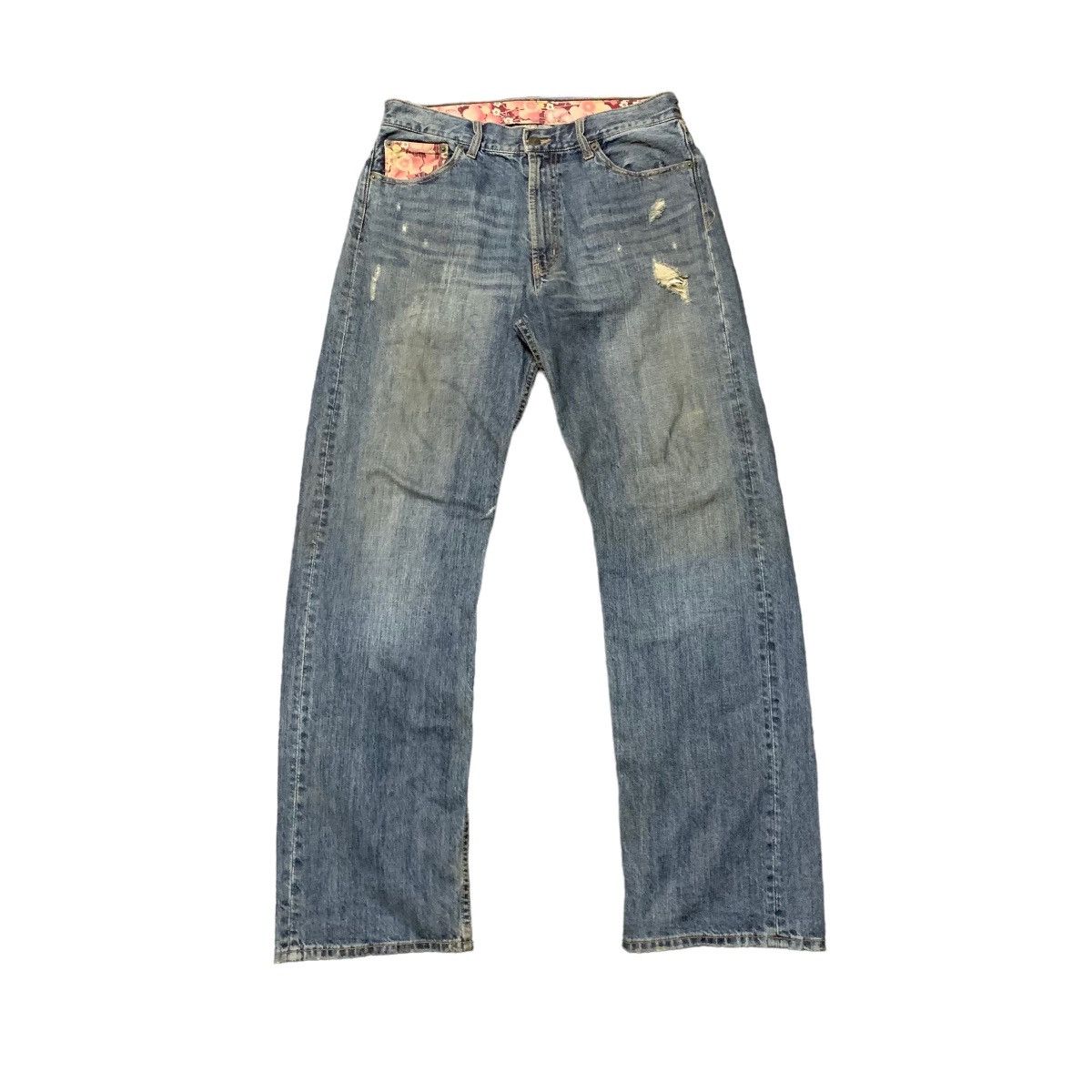 💥Japanese Brand Floral Motive Ripped Distressed Denim
