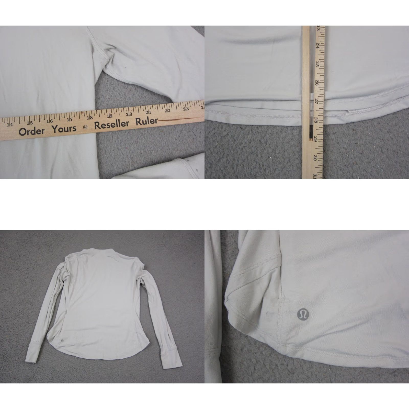 Lululemon Lululemon Women Shirt 8 Light Gray Running Mock Neck Long Sleeve Thumbhole Size M / US 6-8 / IT 42-44 - 8 Thumbnail