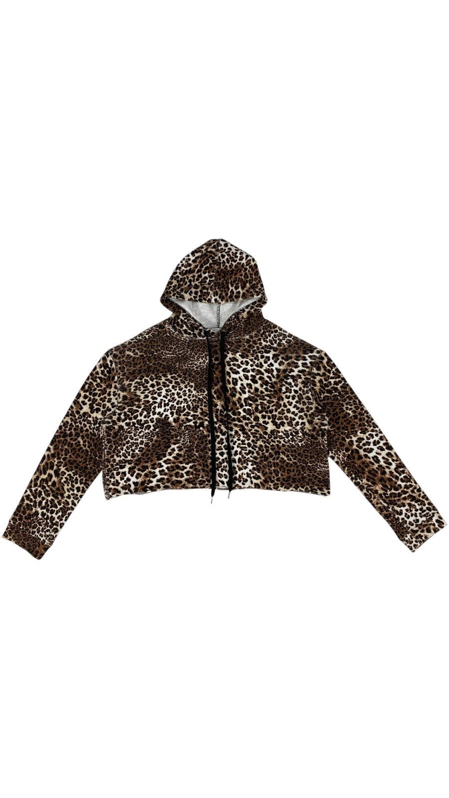 Vintage Vintage Y2K Made In Italy Leopard Cropped Hoodie OS Size ONE SIZE - 1 Thumbnail