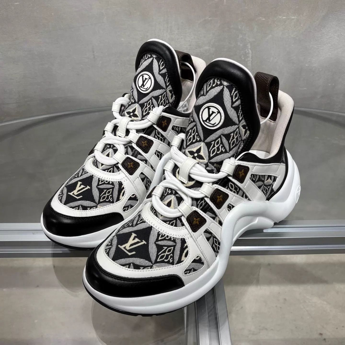 Louis Vuitton LV Black White Monogram Arch Dad Sneaker UK4/38 Size US 7.5 / IT 37.5 - 1 Thumbnail