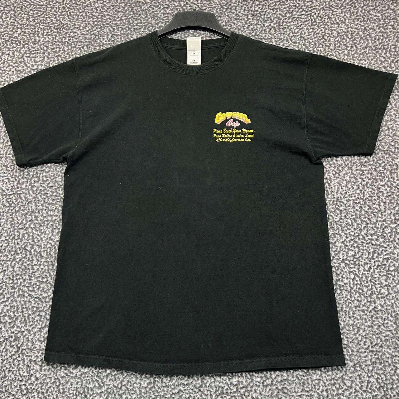 Fruit Of The Loom Vintage Cowgirl Cafe Shirt Men XL Black Short Sleeve Cotton Size US XL / EU 56 / 4 - 2 Thumbnail