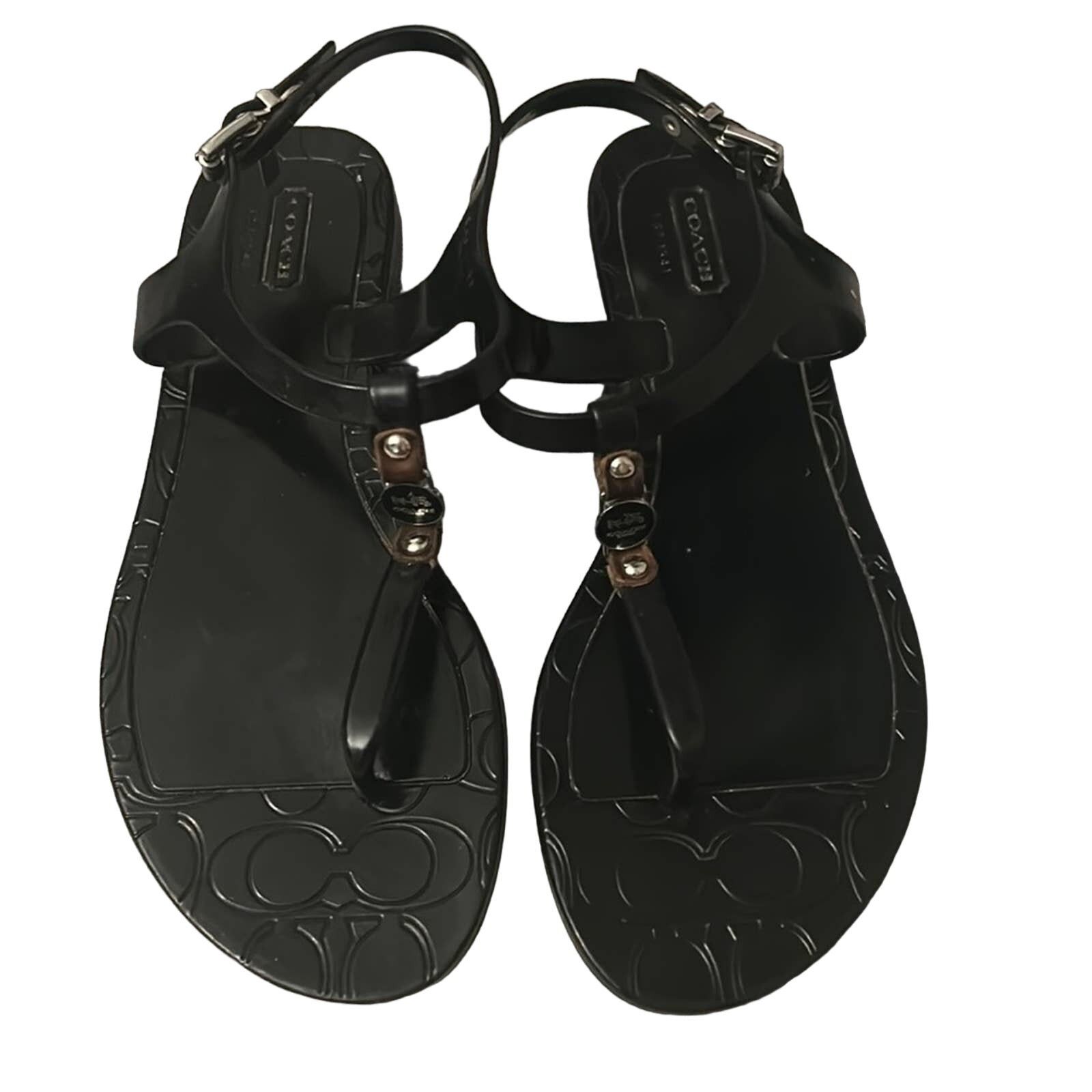 Coach Coach Piccadilly Black Jelly Sandals 6B Size US 6 / IT 36 - 1 Thumbnail