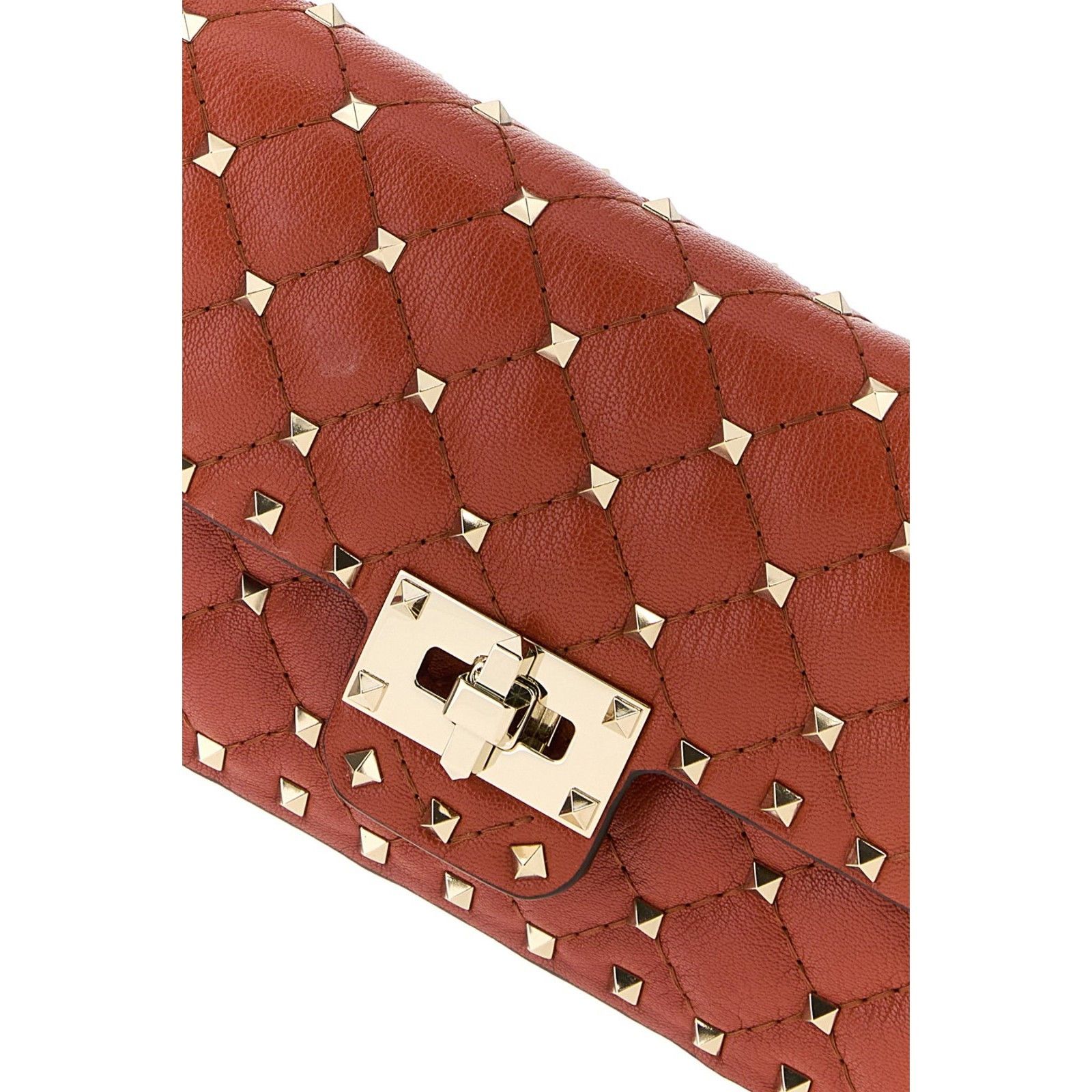 Valentino VALENTINO GARAVANI Orange Leather Medium Rockstud Spike Shou Size ONE SIZE - 4 Thumbnail