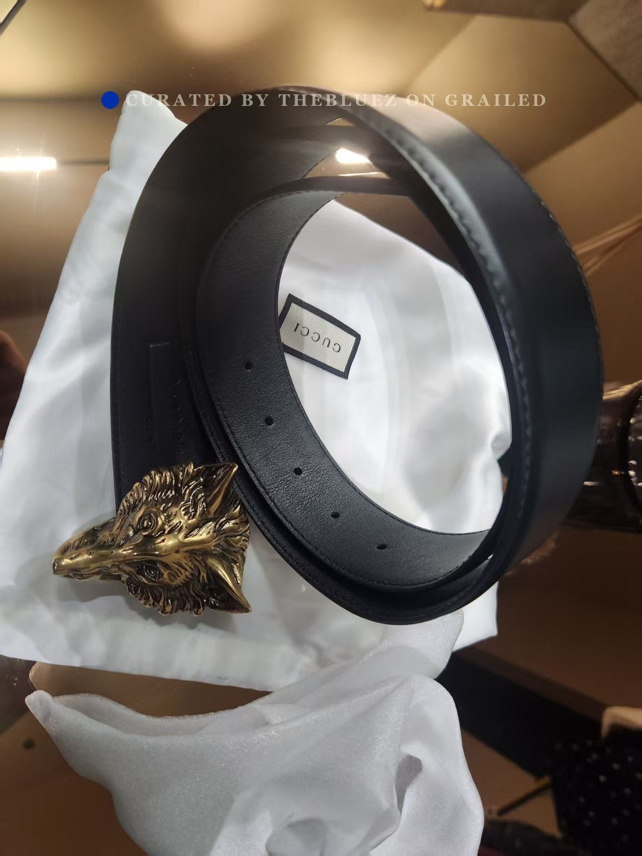 Gucci Gucci Wolf Head Buckle Belt 95 Size ONE SIZE - 1 Thumbnail
