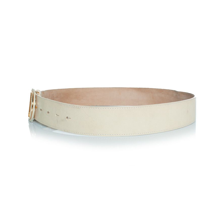 Dior Dior, gold buckled D belt with beige leather Size ONE SIZE - 3 Thumbnail