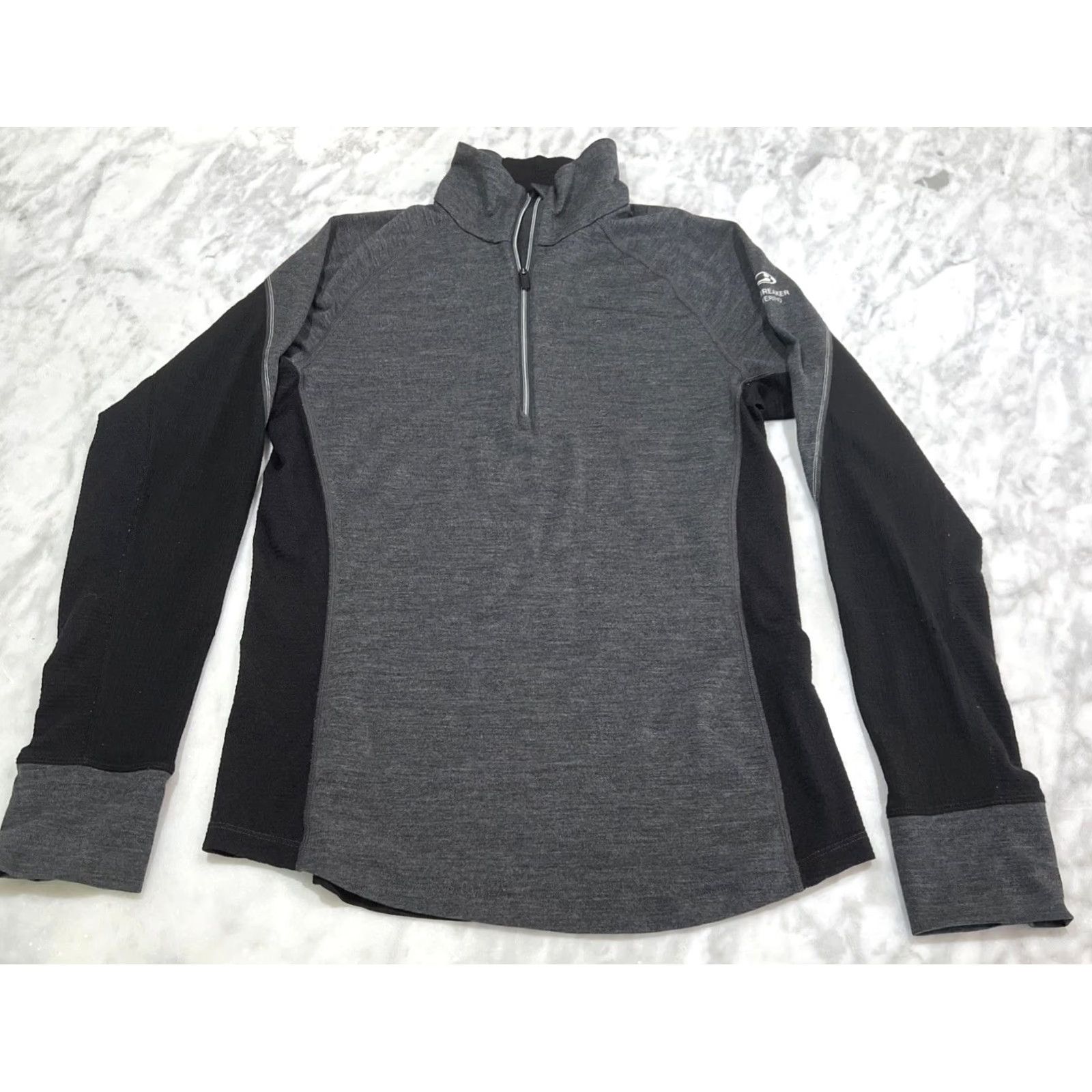 Icebreaker Icebreaker Merino Body Fit Quarter Zip Shirt Women Large Gray Black Long Sleeve Size L / US 10 / IT 46 - 2 Thumbnail