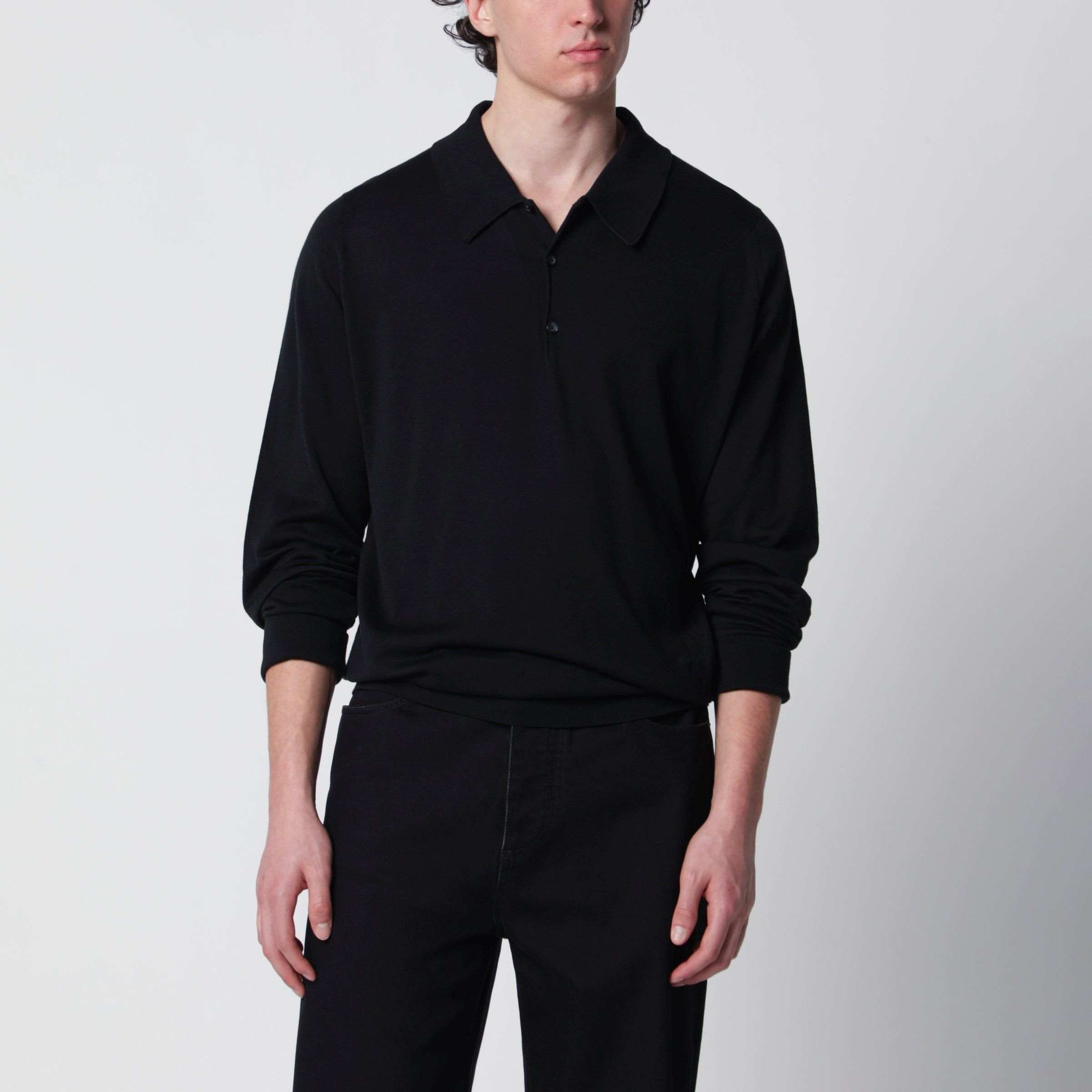 John Smedley John Smedley Black Finchley Polo In Cotton Size US XXL / EU 58 / 5 - 1 Thumbnail