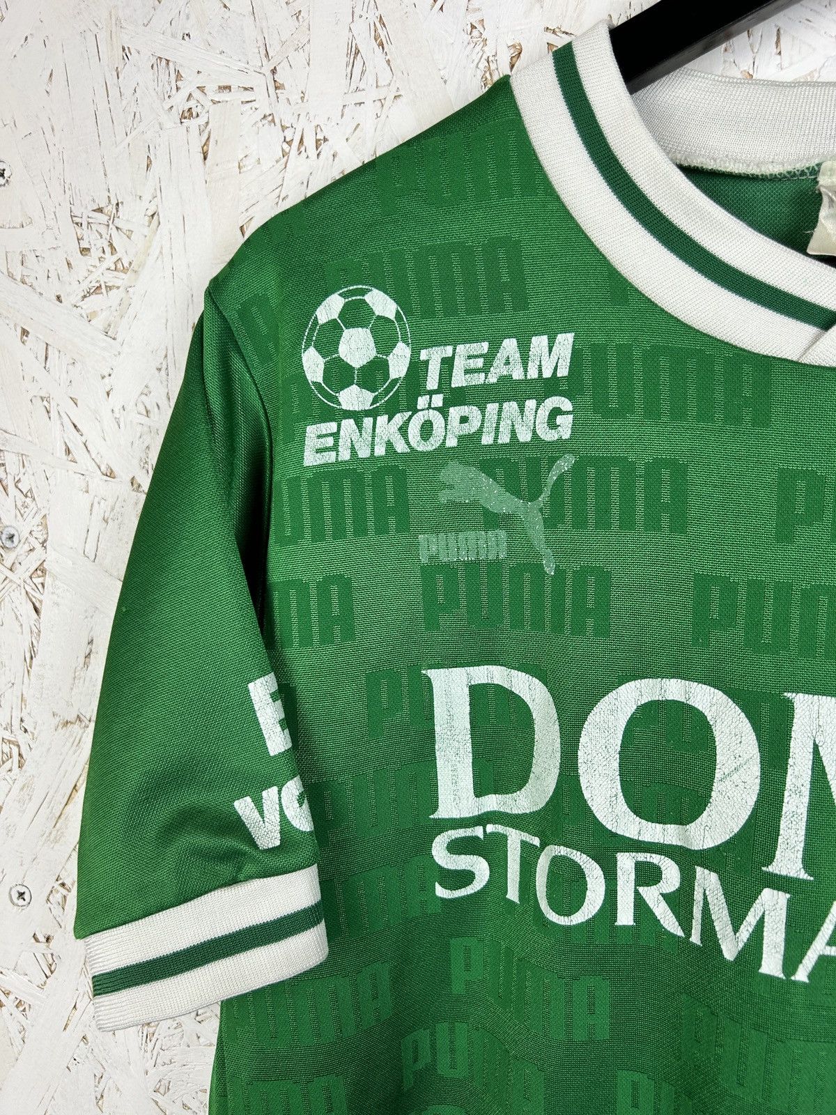 Puma 90s Vintage Puma Enkopings SK Home Kit Match Worn Jersey Size US M / EU 48-50 / 2 - 2 Thumbnail