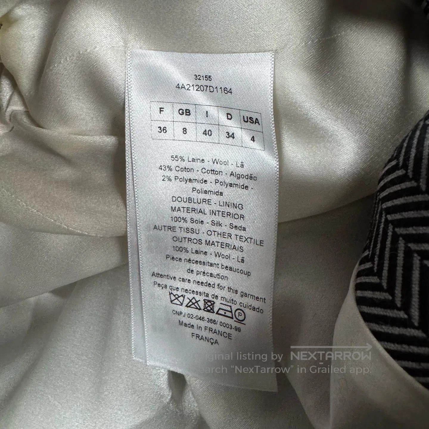 Dior Dior Color contrast fishbone pattern, medium-length, woole Size S / US 4 / IT 40 - 6 Thumbnail