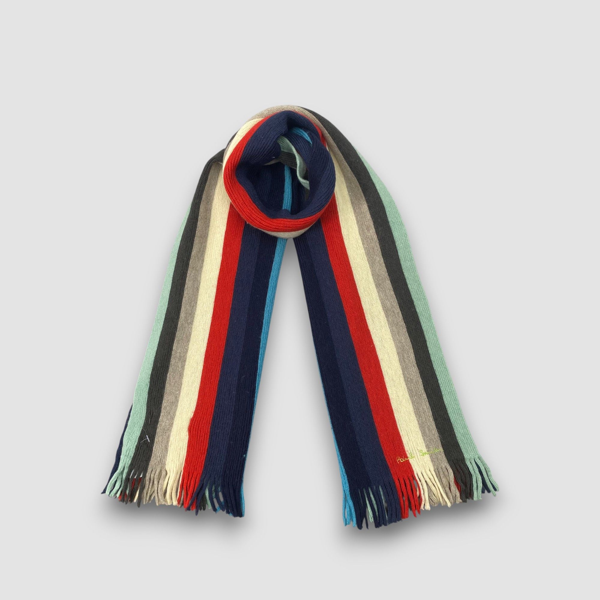 Paul Smith Vintage Paul Smith Scarf Muffler Wool Ribbed Knit Scarves Size ONE SIZE - 1 Thumbnail