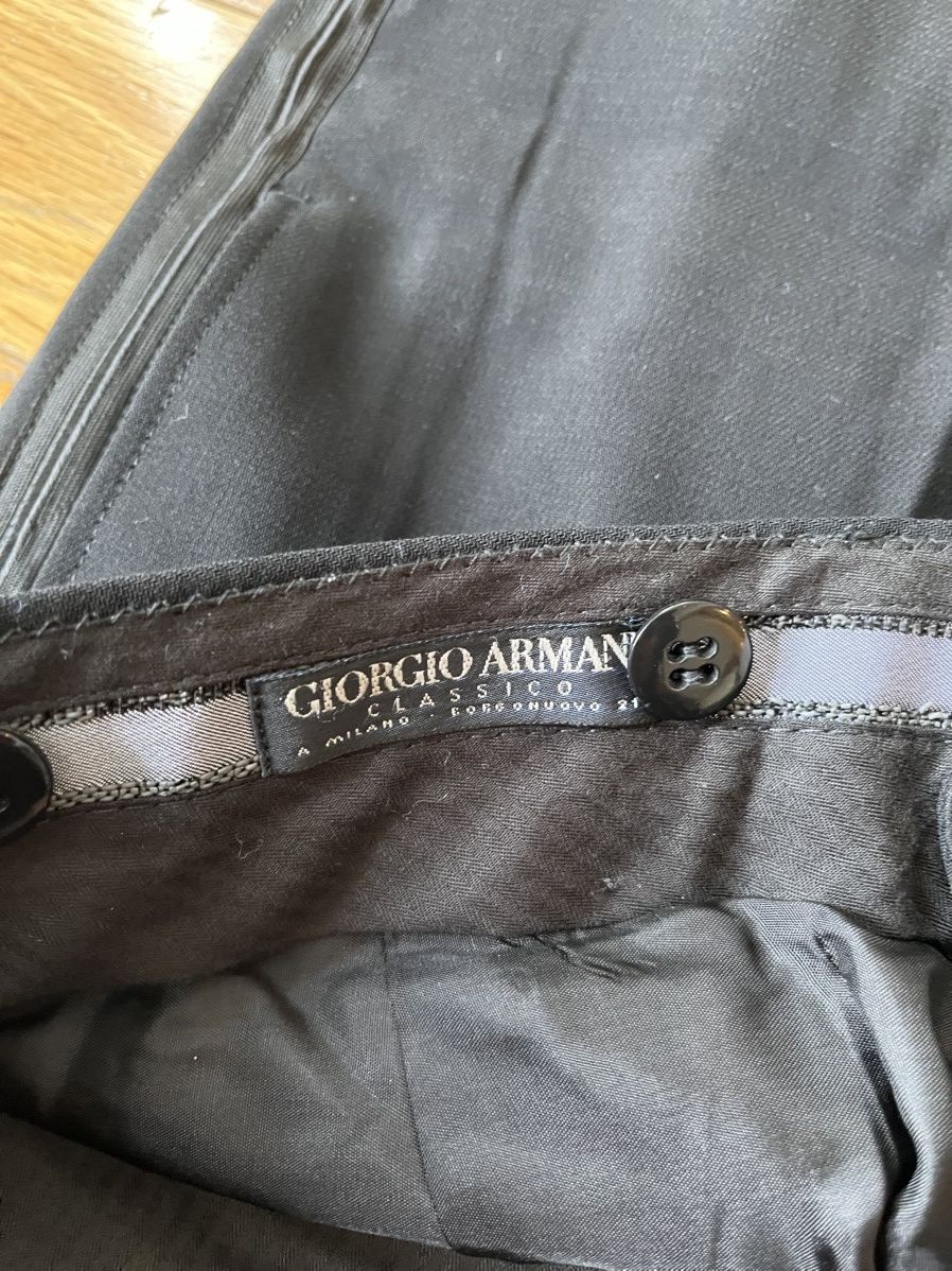 Giorgio Armani Wool Pleated Wide Legged Tuxedo Trousers Size US 38 / EU 54 - 7 Thumbnail