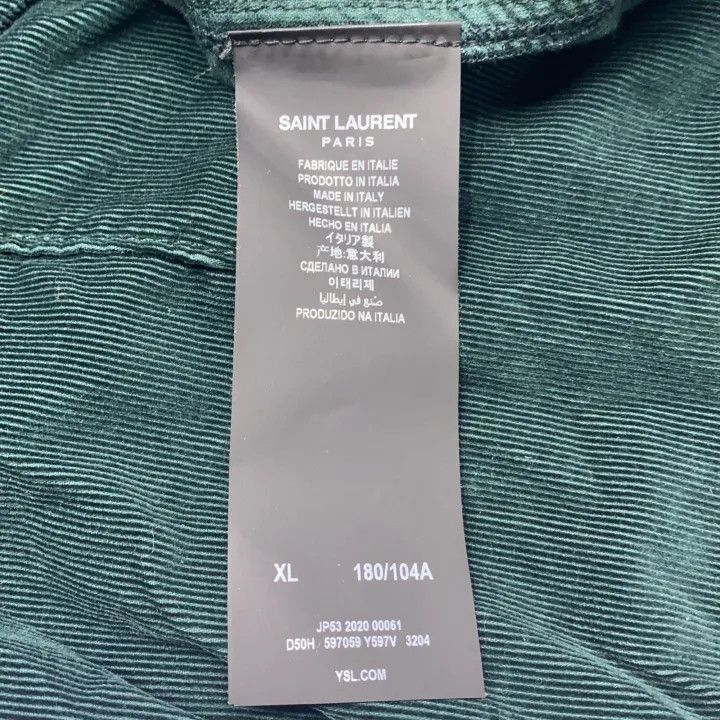 Saint Laurent Green Long Sleeve Button-Up Shirt-2507
