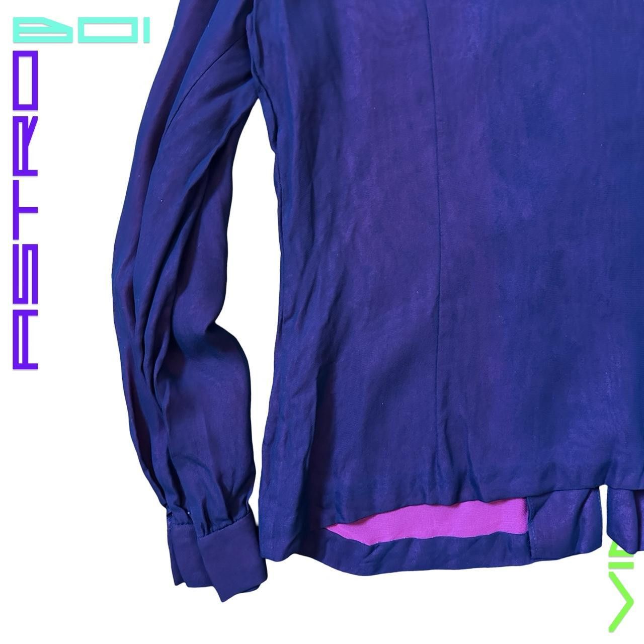 Vintage Vintage 70s Purple Organza button-up blouse - Small Size S / US 4 / IT 40 - 5 Thumbnail