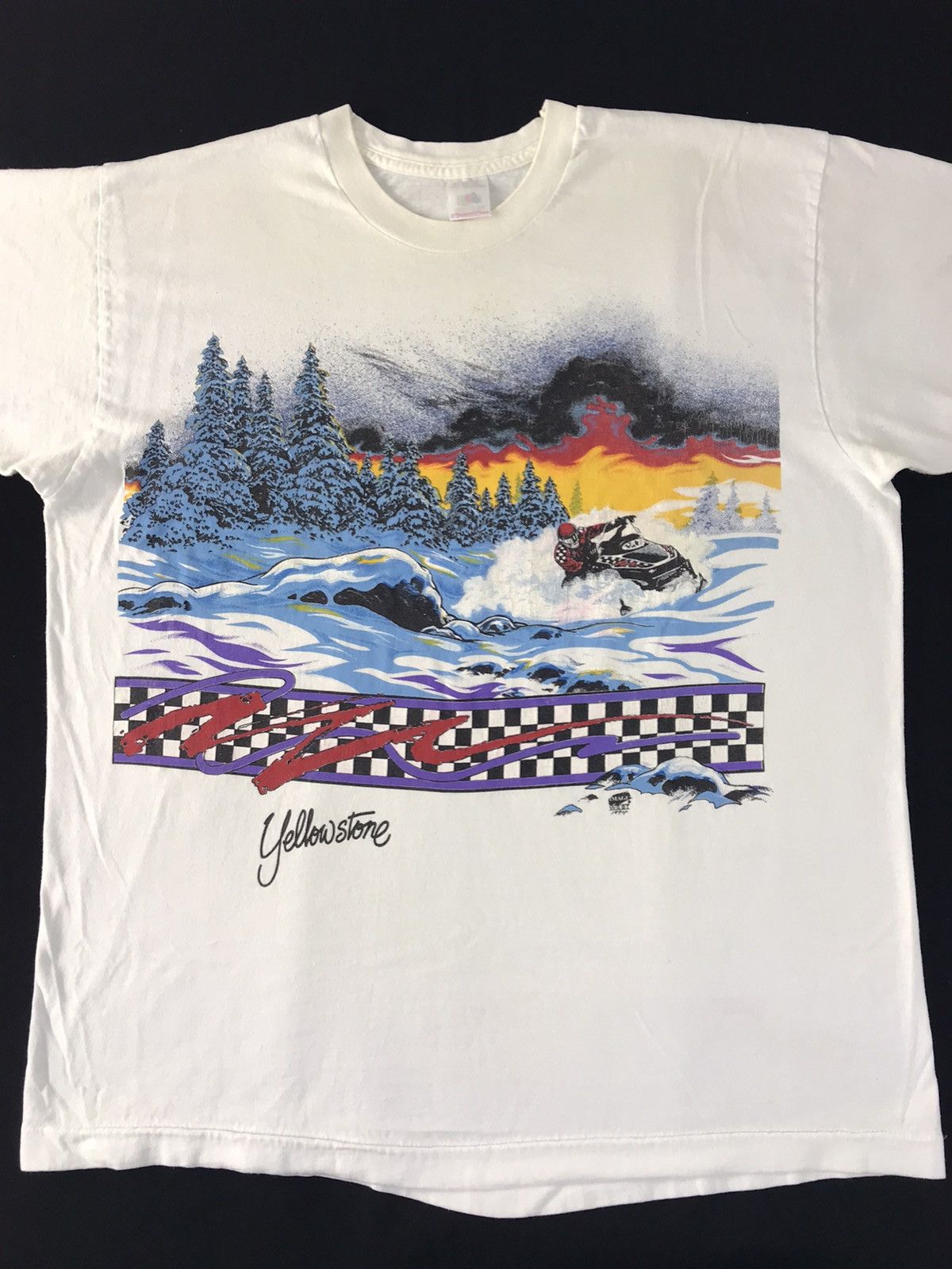 Vintage 90s Yellowstone National Park Graphic Screen Printed Tee Size US XL / EU 56 / 4 - 3 Thumbnail