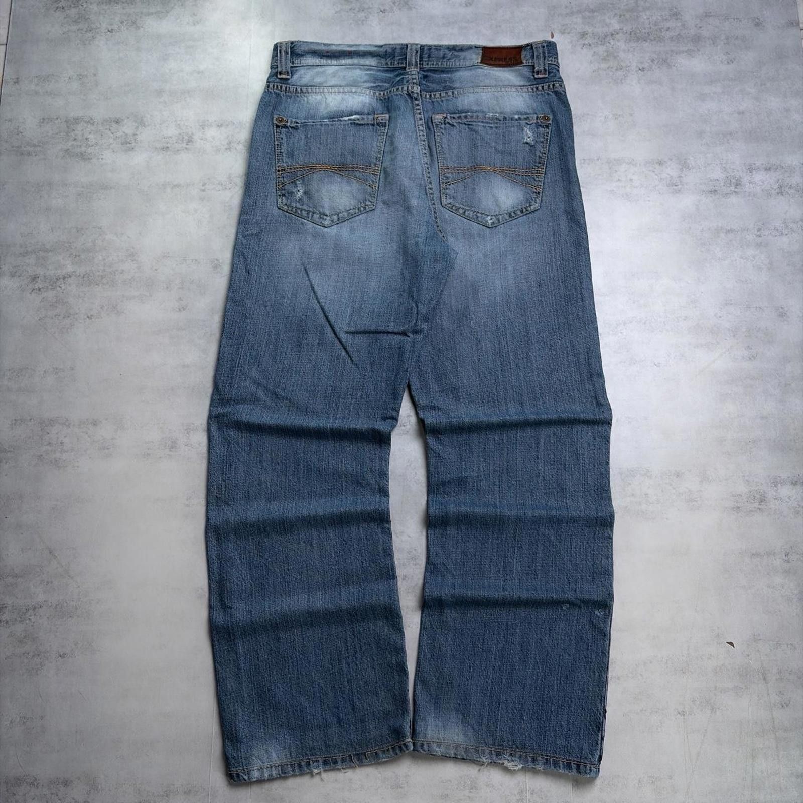 Express Y2K Light Wash Express Grunge Distressed Baggy Denim Jeans Size US 32 / EU 48 - 1 Thumbnail