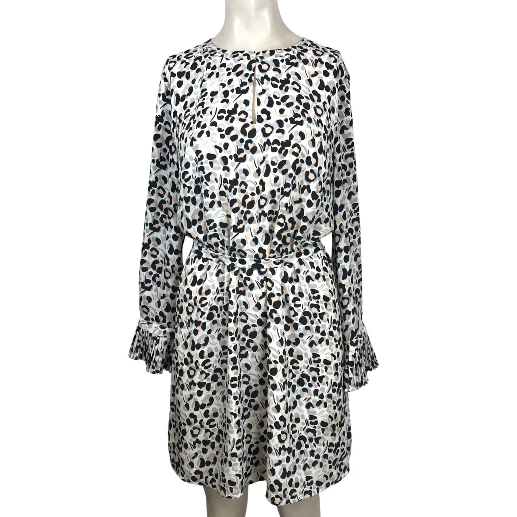 Loft LOFT Womens Medium Multicolor Long Bell Sleeve Round Neck Belted Dress Size M / US 6-8 / IT 42-44 - 2 Thumbnail