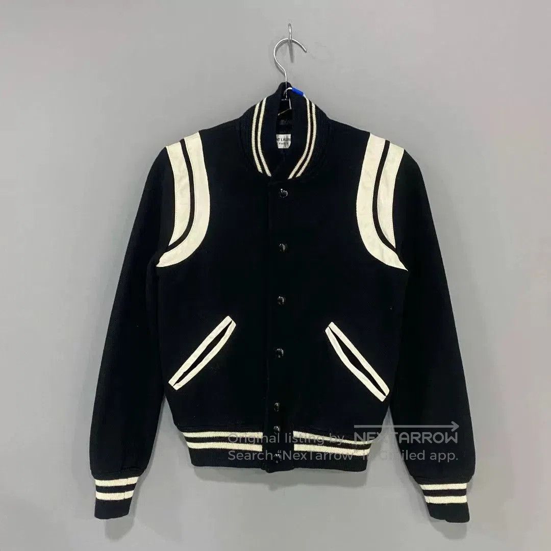 Saint Laurent Paris Saint Laurent Black White Baseball Jacket. Size XXS / US 00 / IT 34 - 2 Thumbnail