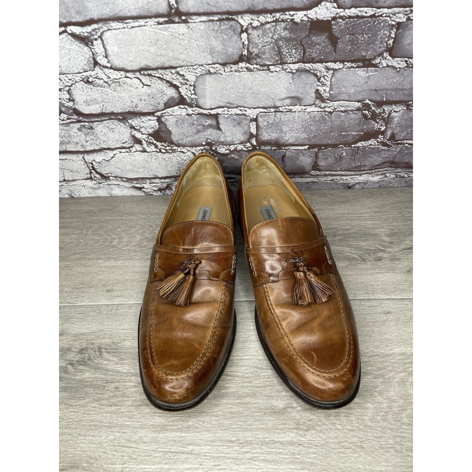 Johnston & Murphy Johnston & Murphy Brown Leather Tassel Loafers Dress Shoes M Size US 11.5 / EU 44-45 - 10 Thumbnail