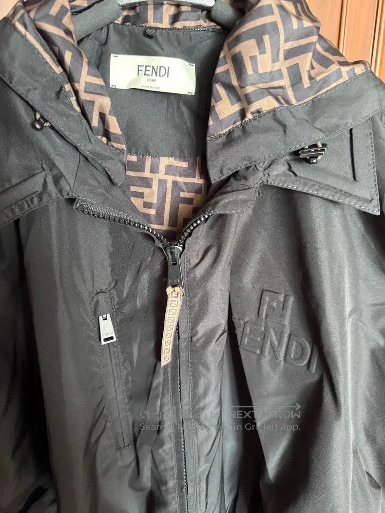 Fendi Fendi Windbreaker Jacket, Classic Monogram Design, Hood Ca Size XS / US 0-2 / IT 36-38 - 2 Thumbnail