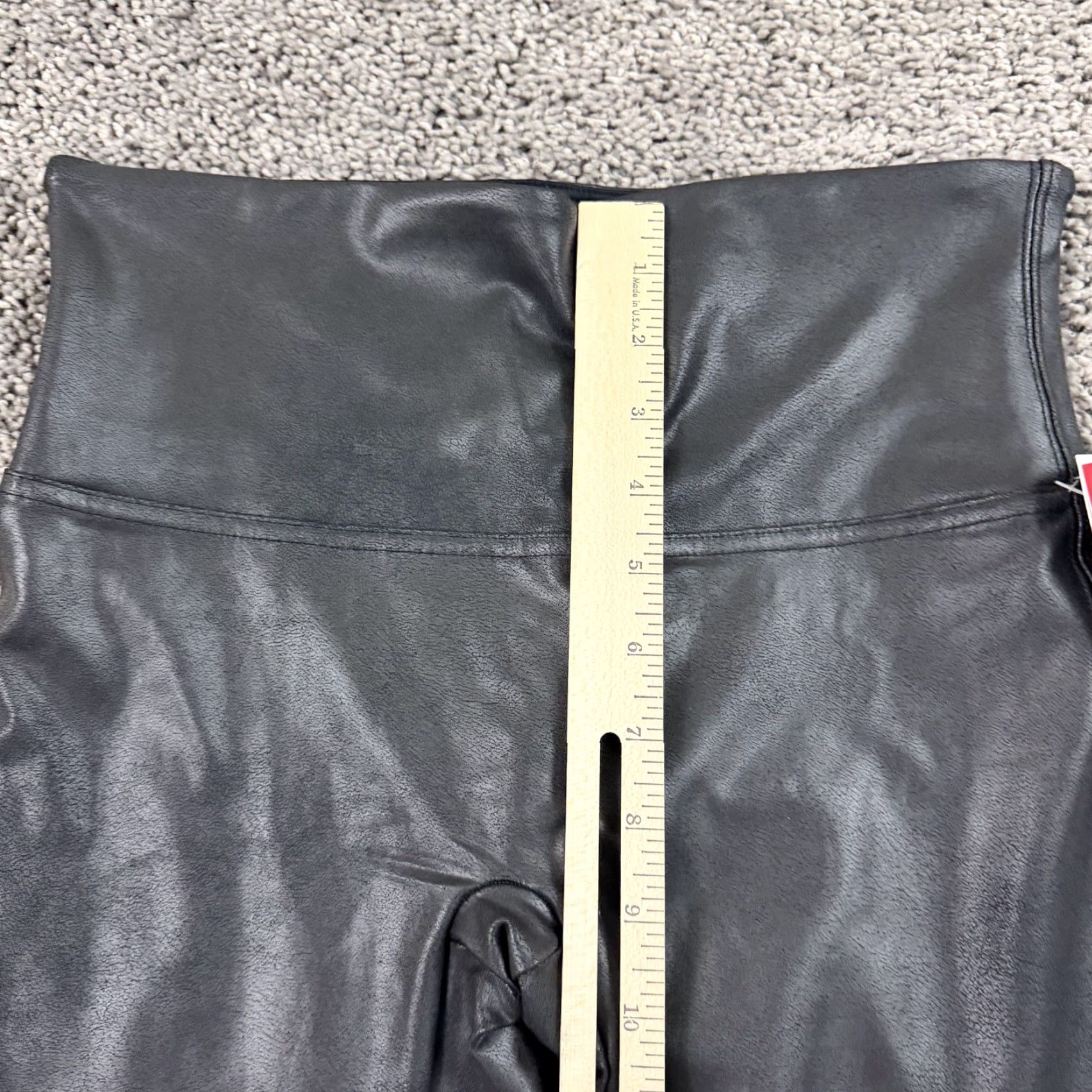 Spanx Spanx Leggings Women L Black Faux Leather Mid Rise Stretch 2437Q 26x24 Inseam 24 in Ankle Jeans? Size 36" / US 14 / IT 50 - 3 Thumbnail