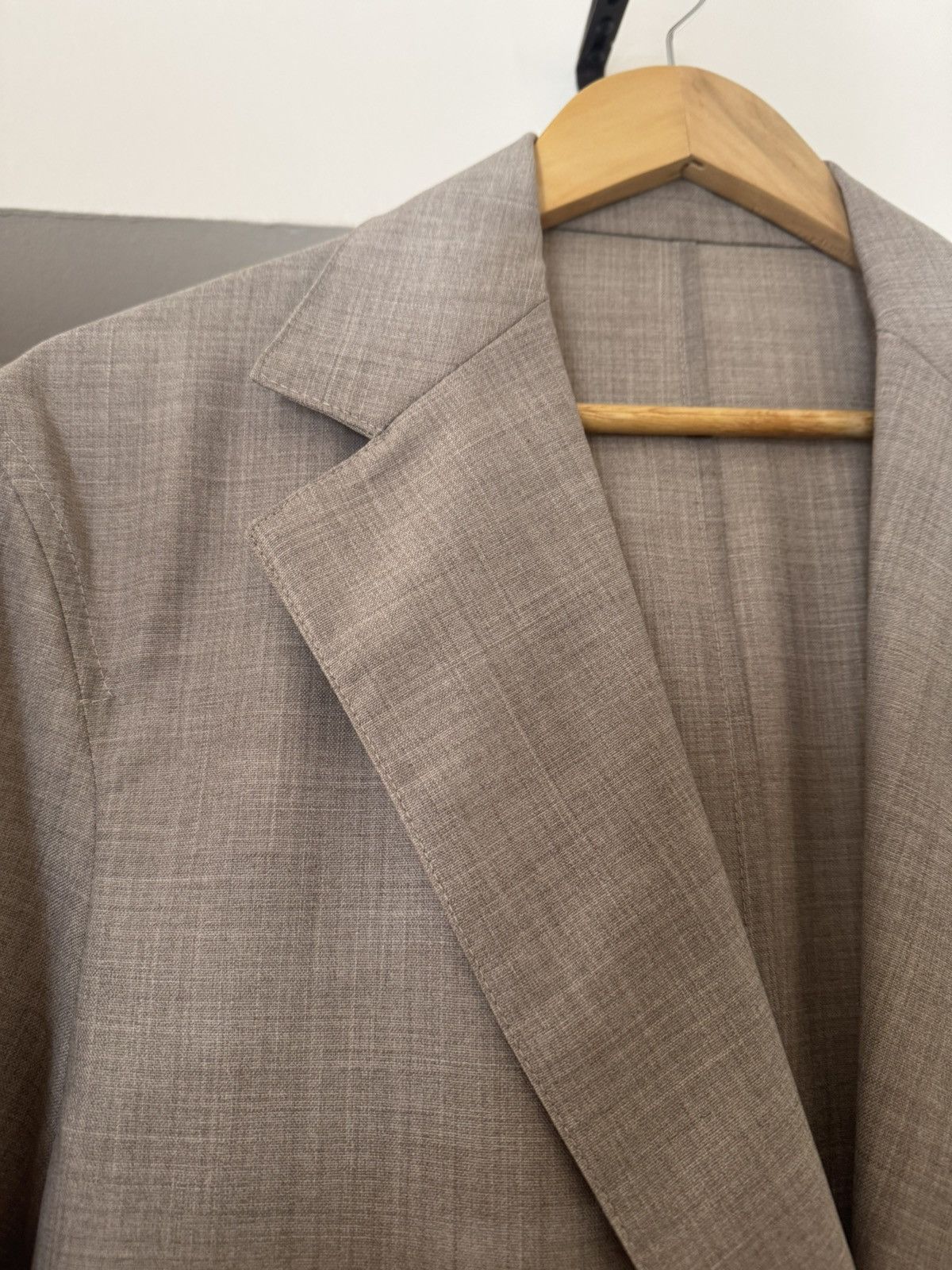 Stoffa ($2890) Taupe Undyed Wool Suit Size 42R - 11 Thumbnail