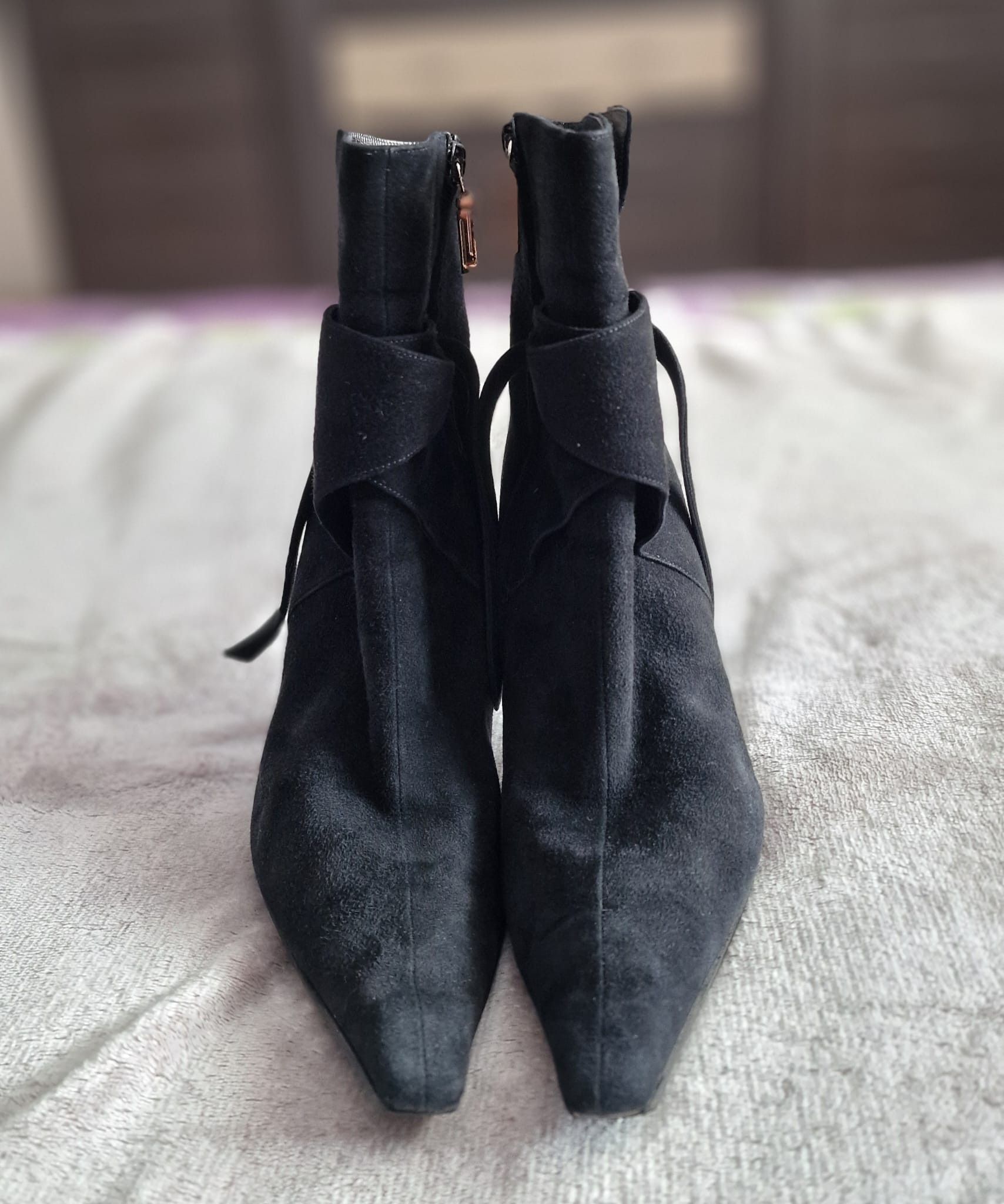 Versace Gianni Versace Vintage Suede Ankle Boots – 90s Size US 7.5 / IT 37.5 - 1 Thumbnail