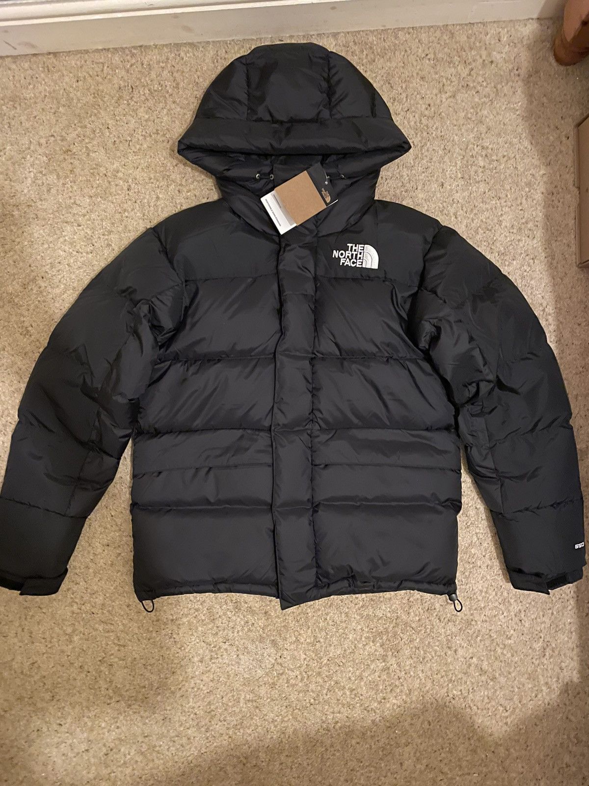 image of The North Face Himalayan Down Parka Puffer Jacket Black, Men's (Size Small)