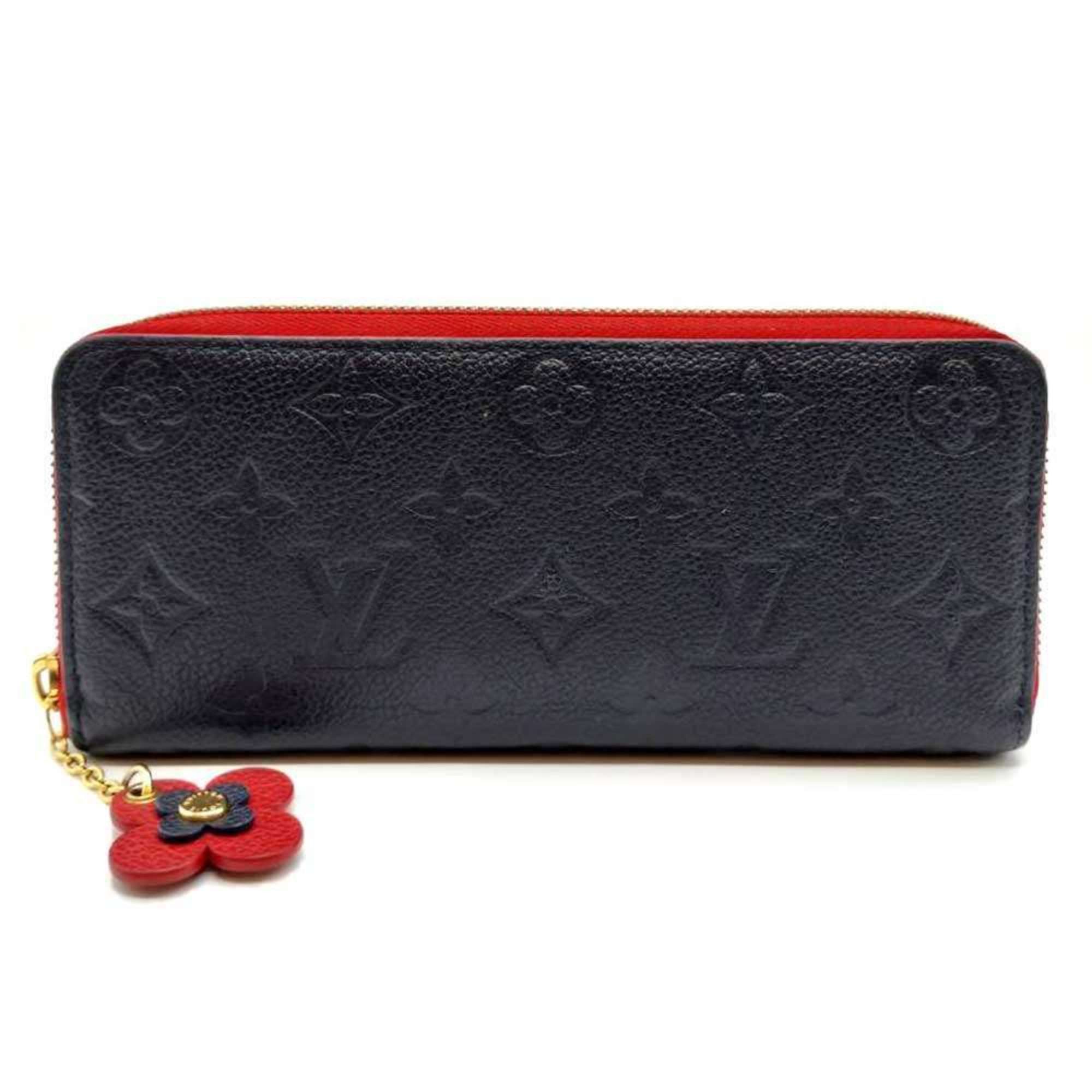 Louis Vuitton Louis Vuitton Portefeuille Clemence Round Long Wallet in Marine Rouge Navy and Red with Monogram Empreinte Flower Charm, M68325 Size ONE SIZE - 1 Thumbnail